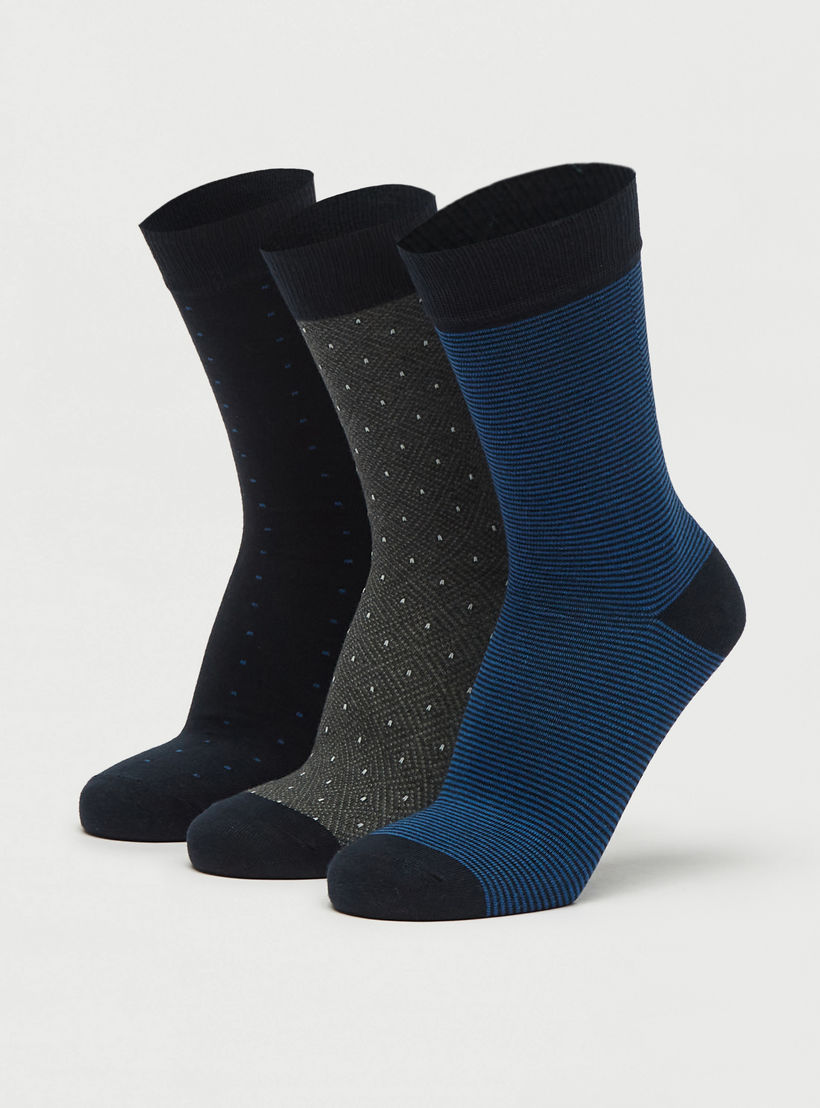 جوارب متنوّعة بطول ربلة الساق - طقم 3 أزواج-men-socks-image-4