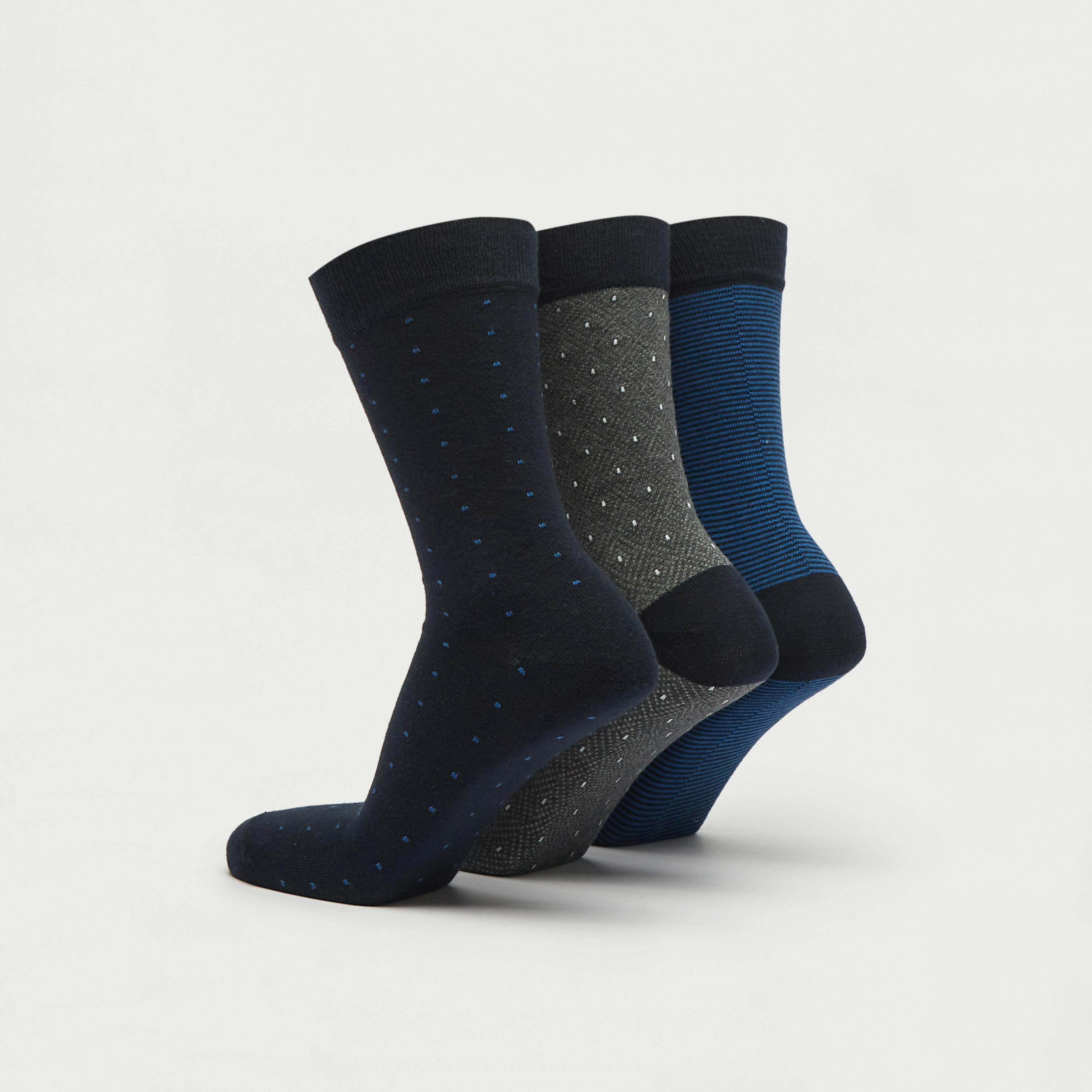 جوارب متنوّعة بطول ربلة الساق - طقم 3 أزواج-men-socks-image-3