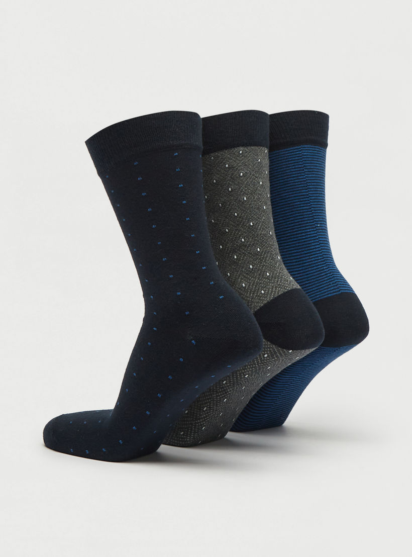 جوارب متنوّعة بطول ربلة الساق - طقم 3 أزواج-men-socks-image-3