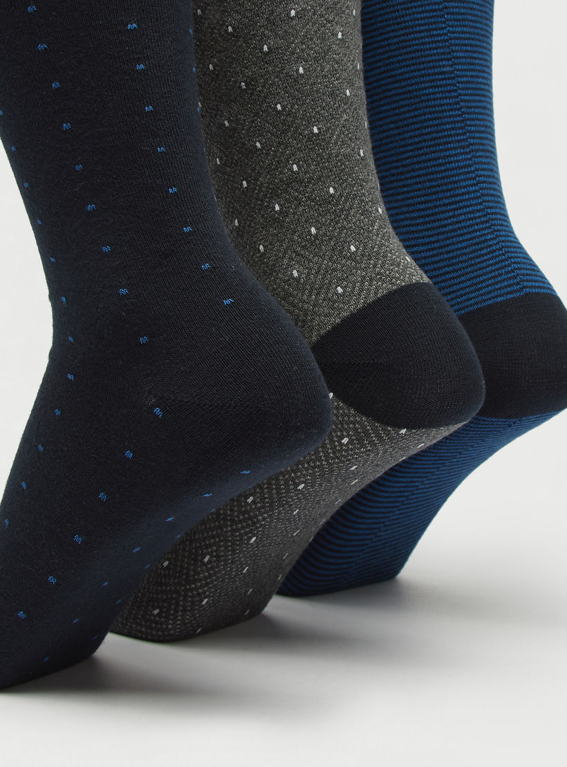 جوارب متنوّعة بطول ربلة الساق - طقم 3 أزواج-men-socks-image-1