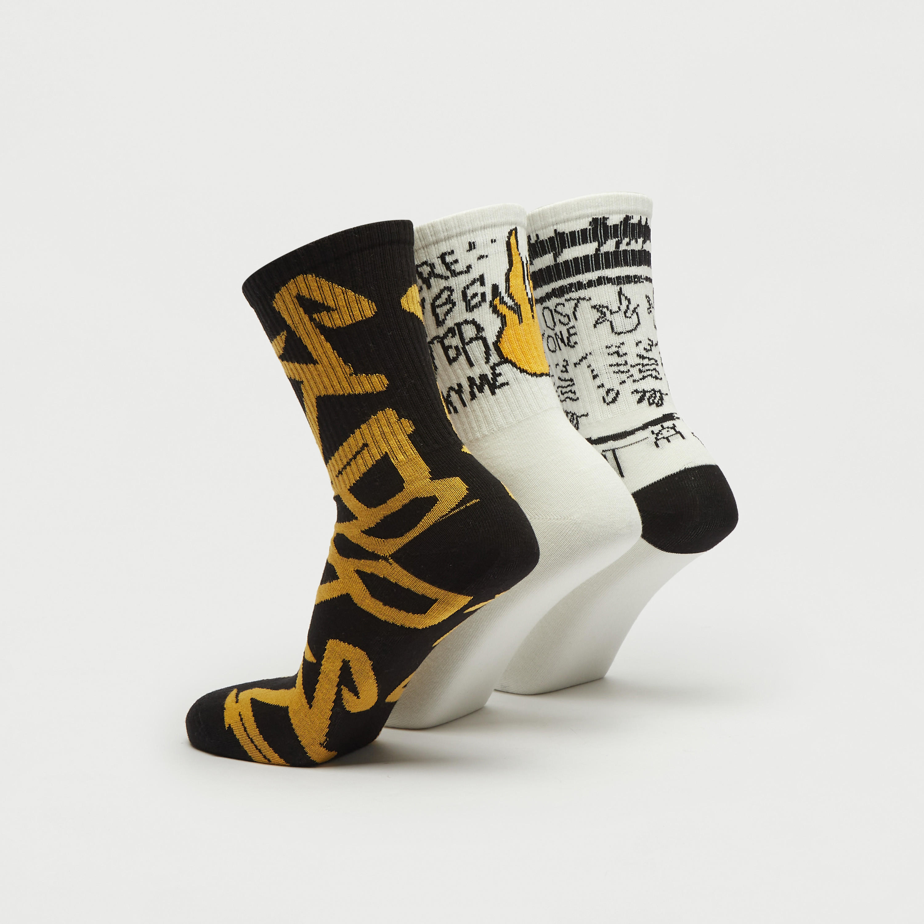 جوارب بارزة الملمس بطول ربلة الساق - طقم من 3 أزواج-men-socks-image-2