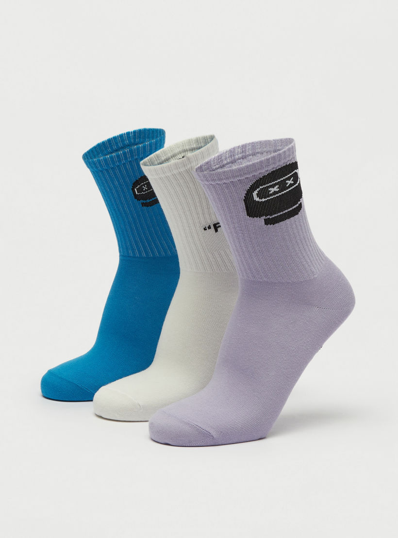 جوارب بارزة الملمس بطول ربلة الساق - طقم 3 قطع-men-socks-image-4