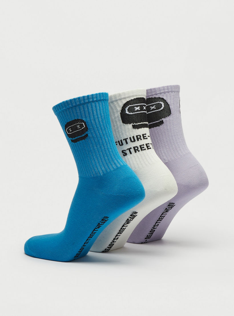 جوارب بارزة الملمس بطول ربلة الساق - طقم 3 قطع-men-socks-image-3