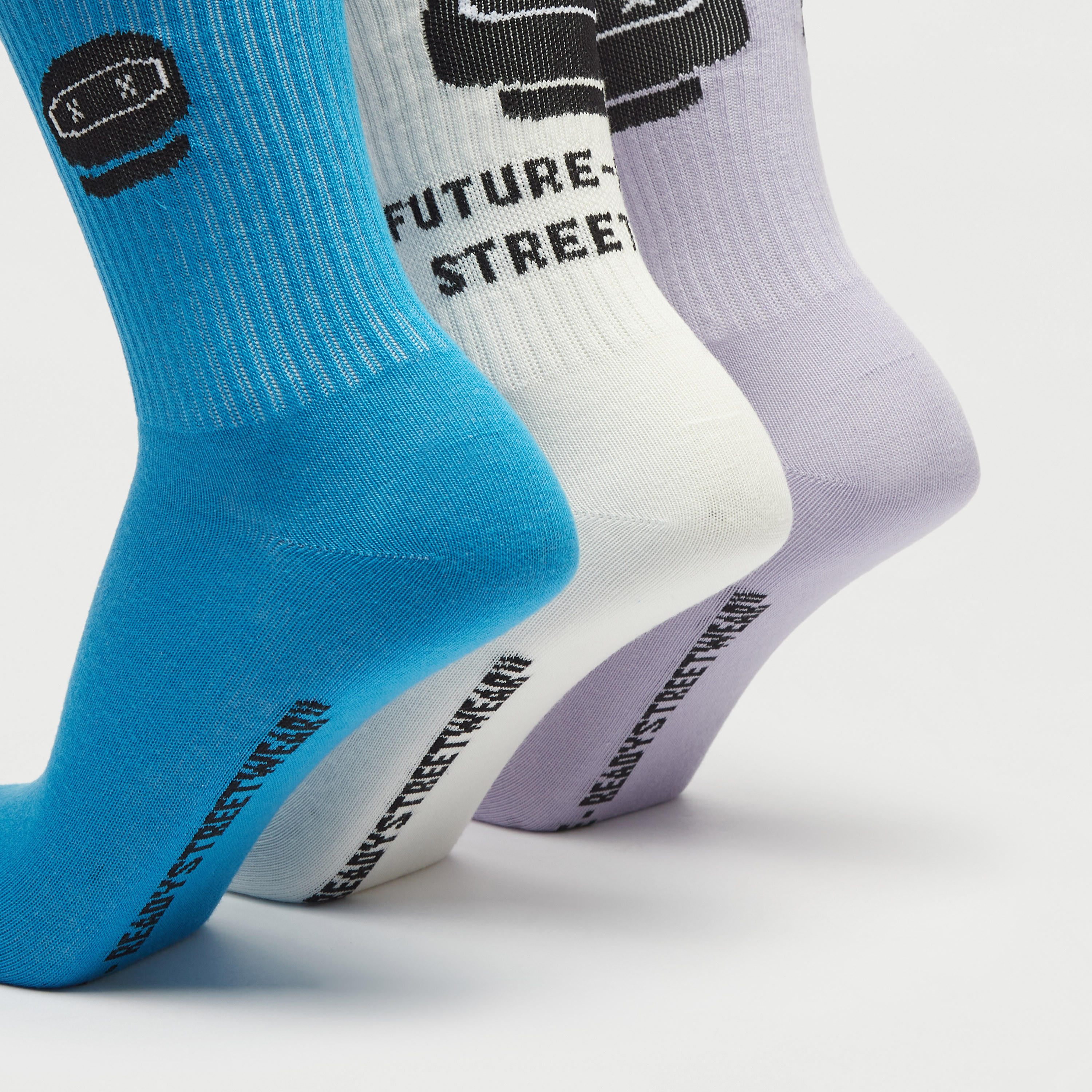 جوارب بارزة الملمس بطول ربلة الساق - طقم 3 قطع-men-socks-image-1