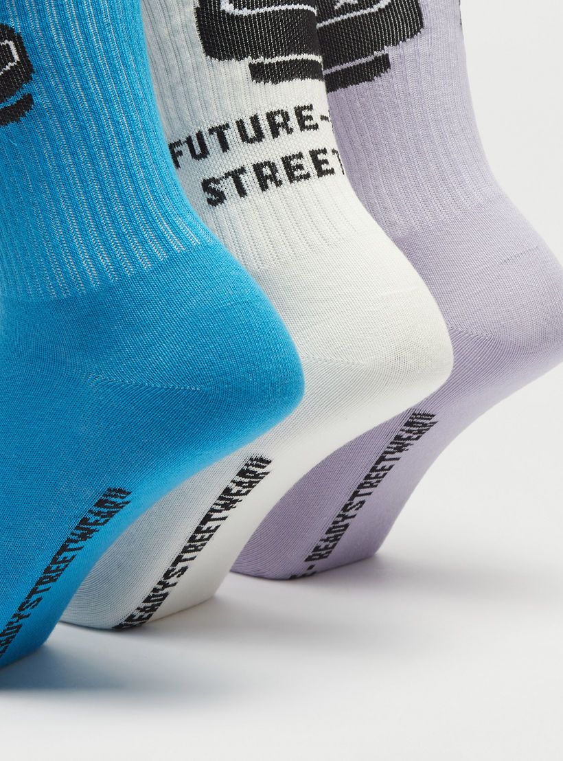 جوارب بارزة الملمس بطول ربلة الساق - طقم 3 قطع-men-socks-image-1