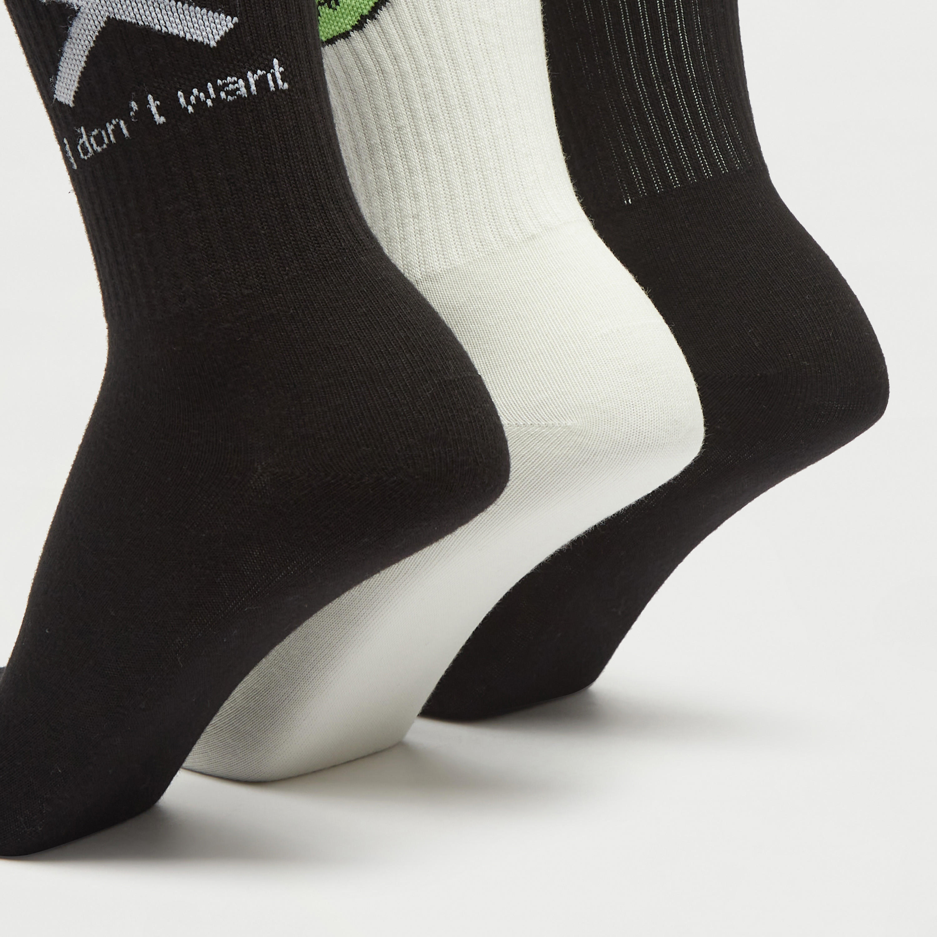 جوارب بارزة الملمس بطول ربلة الساق - طقم من 3 أزواج-men-socks-image-1