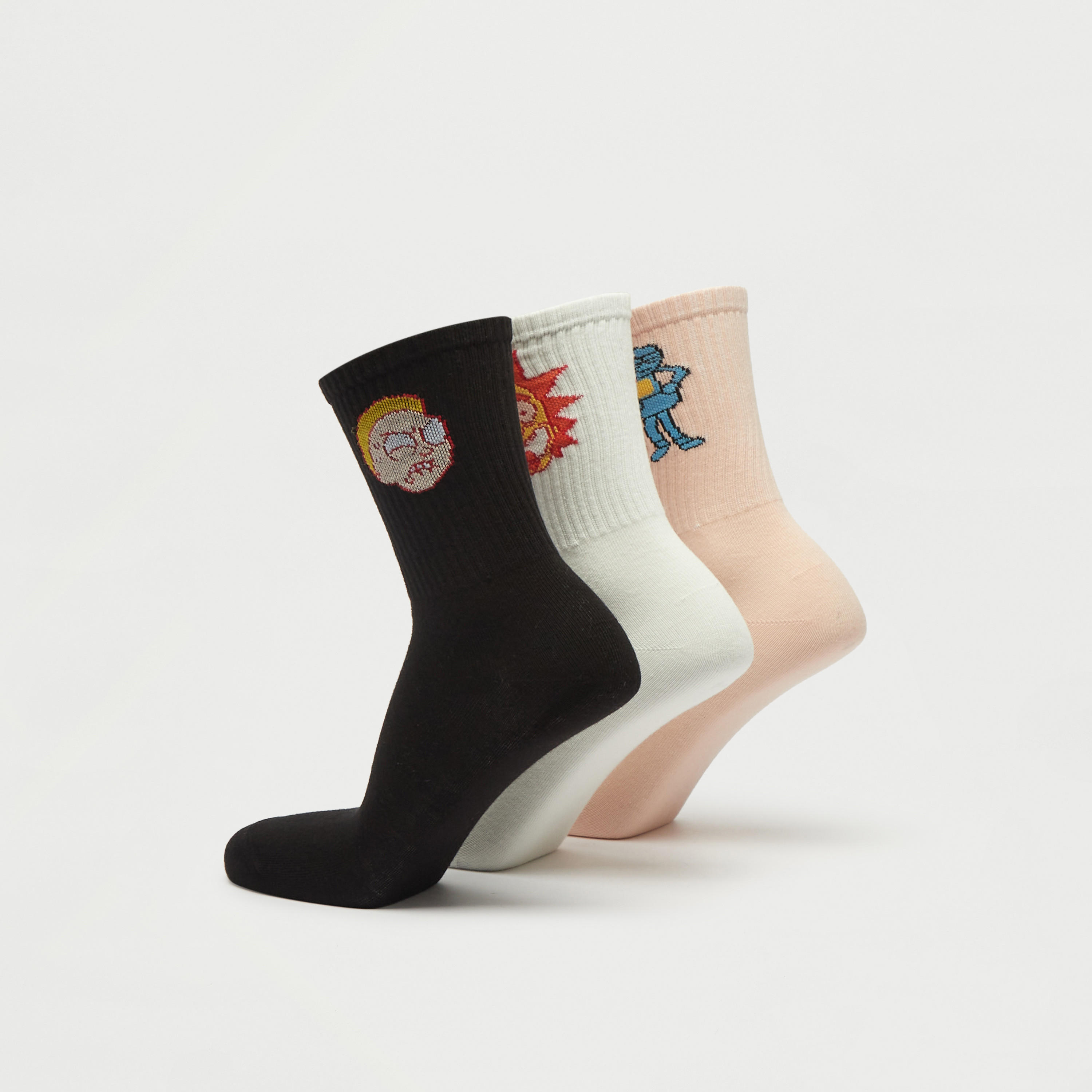 جوارب بارزة الملمس بطول ربلة الساق - طقم من 3 أزواج-men-socks-image-2