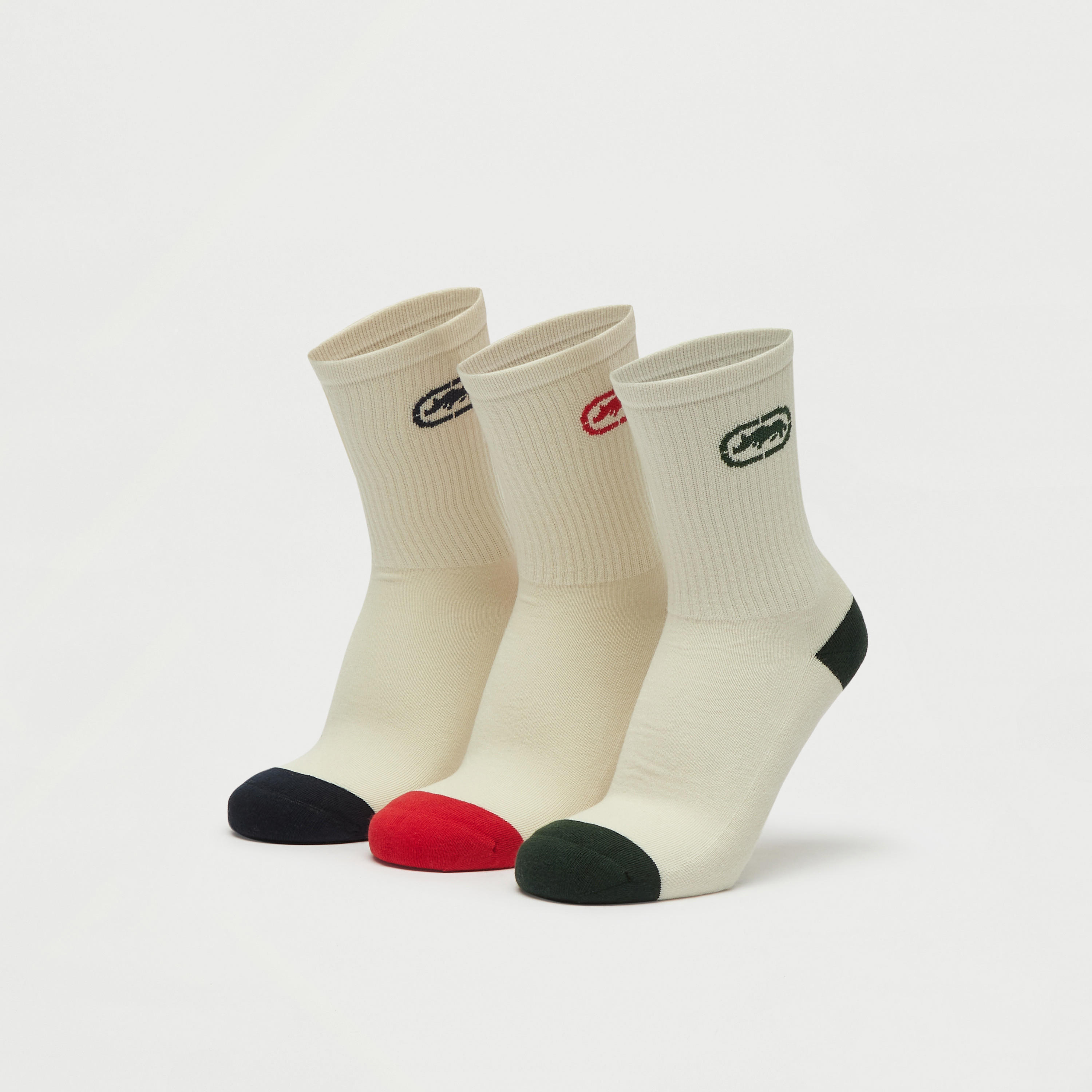 جوارب بطول ربلة الساق ونمط قوالب ملونة وتايبوجرافيك - طقم 3 أزواج-men-socks-image-1