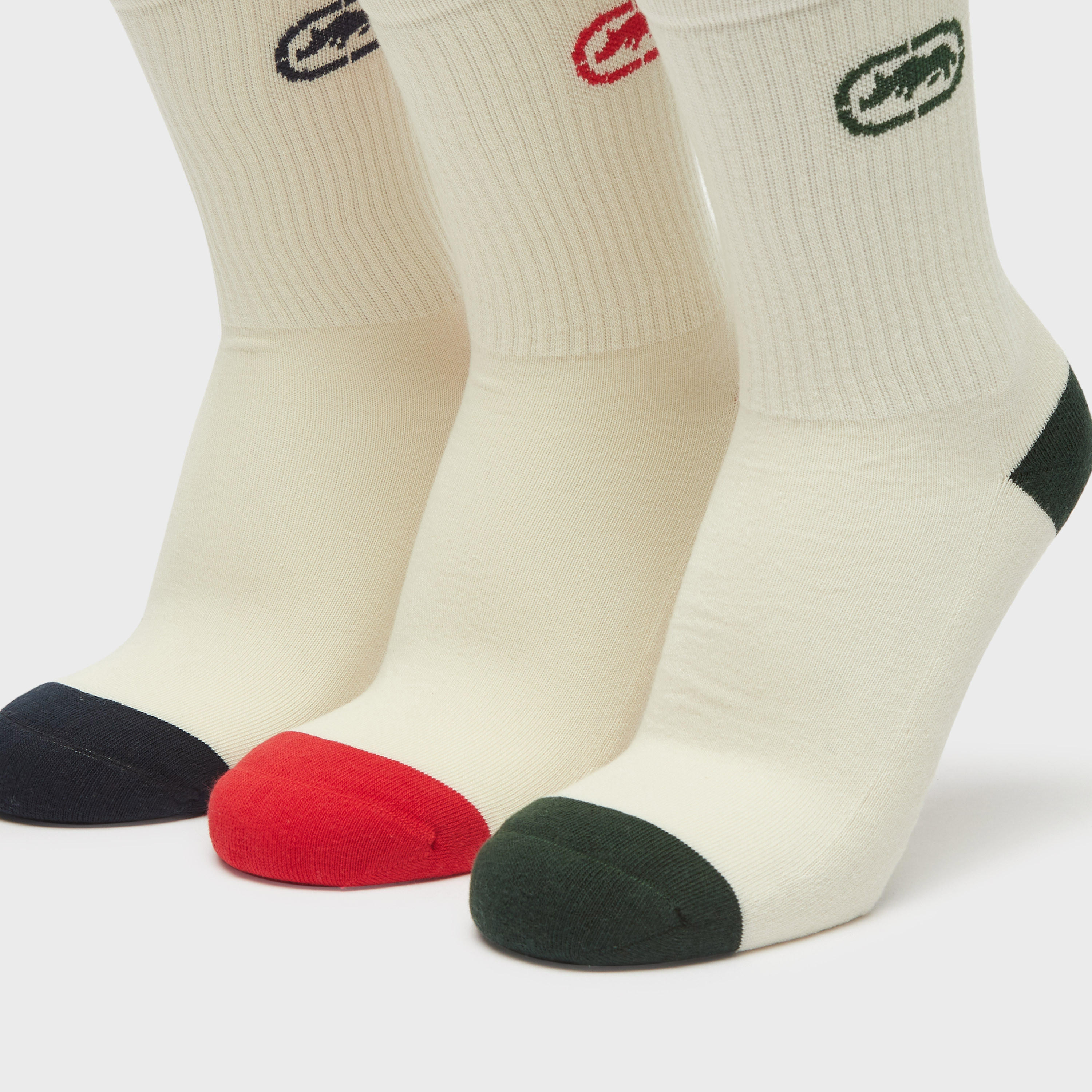 جوارب بطول ربلة الساق ونمط قوالب ملونة وتايبوجرافيك - طقم 3 أزواج-men-socks-image-3