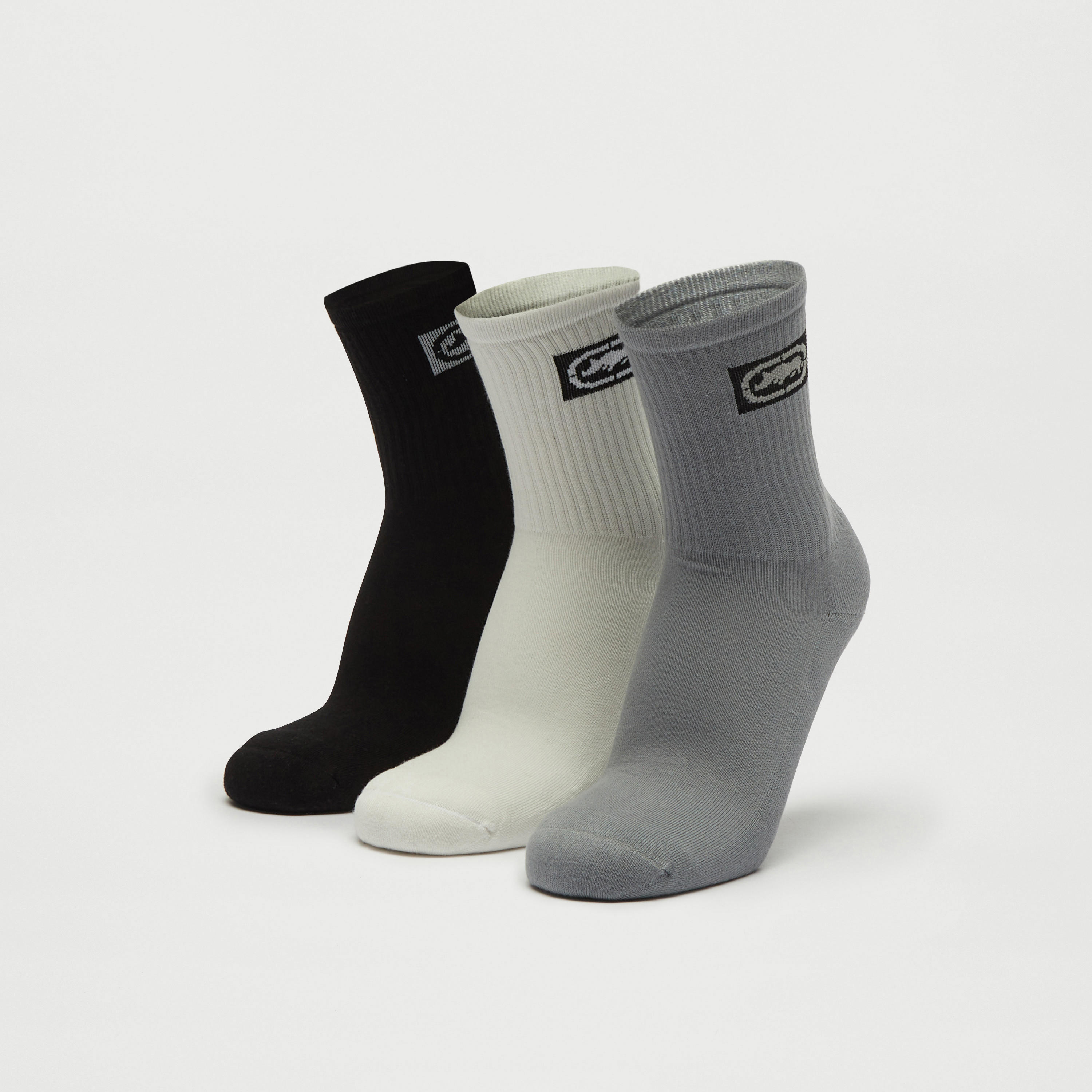 جوارب بطول ربلة الساق وطبعات تايبوجرافيك - طقم 3 أزواج-men-socks-image-1