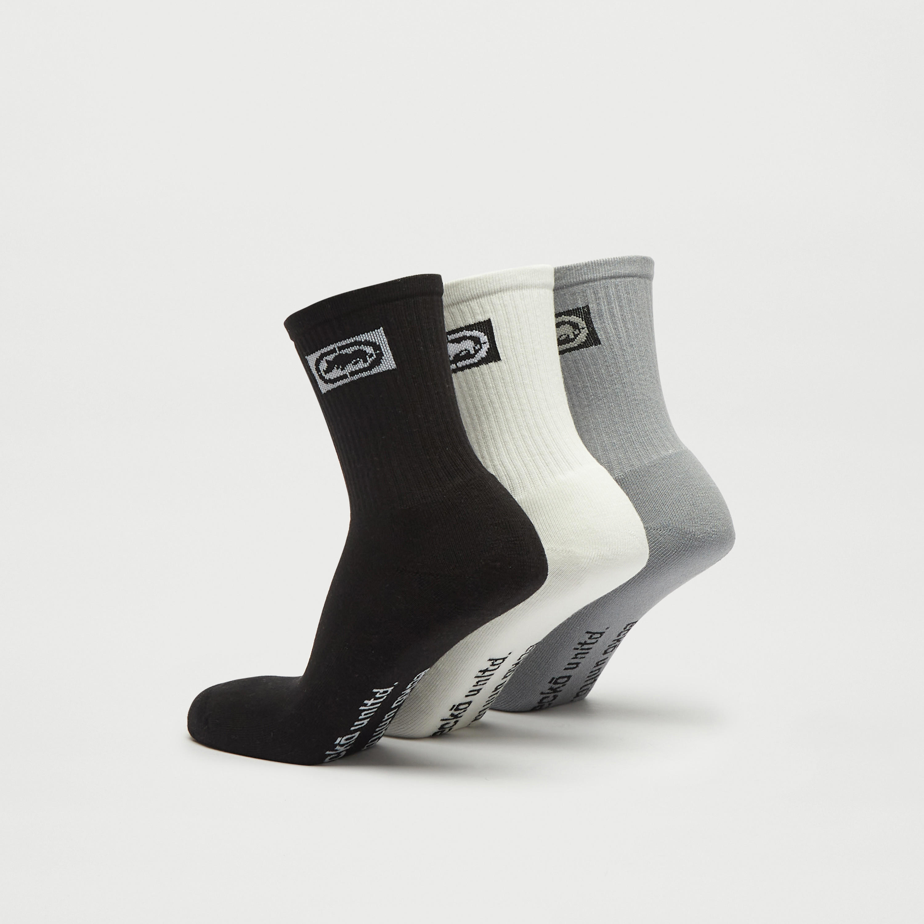 جوارب بطول ربلة الساق وطبعات تايبوجرافيك - طقم 3 أزواج-men-socks-image-3