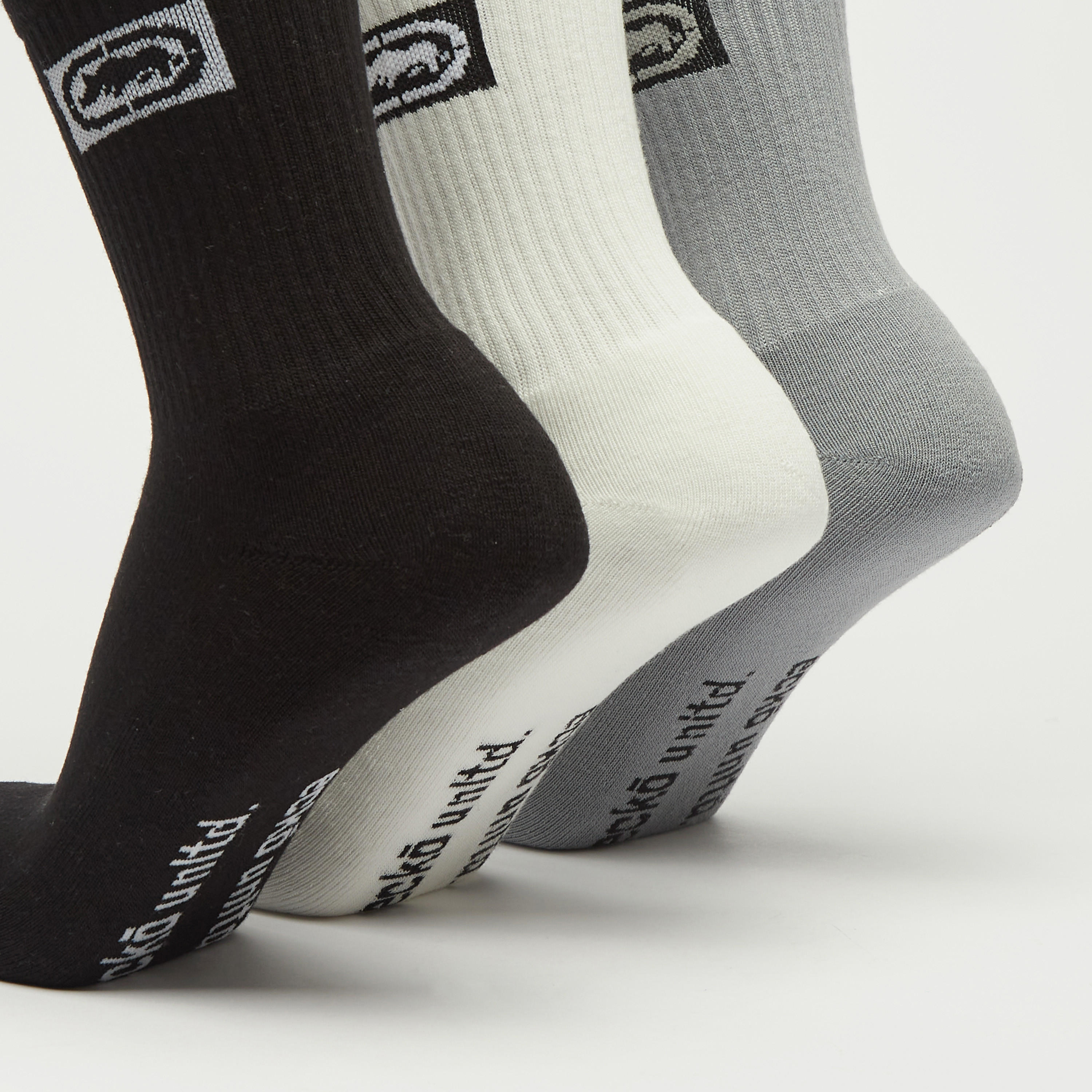 جوارب بطول ربلة الساق وطبعات تايبوجرافيك - طقم 3 أزواج-men-socks-image-4