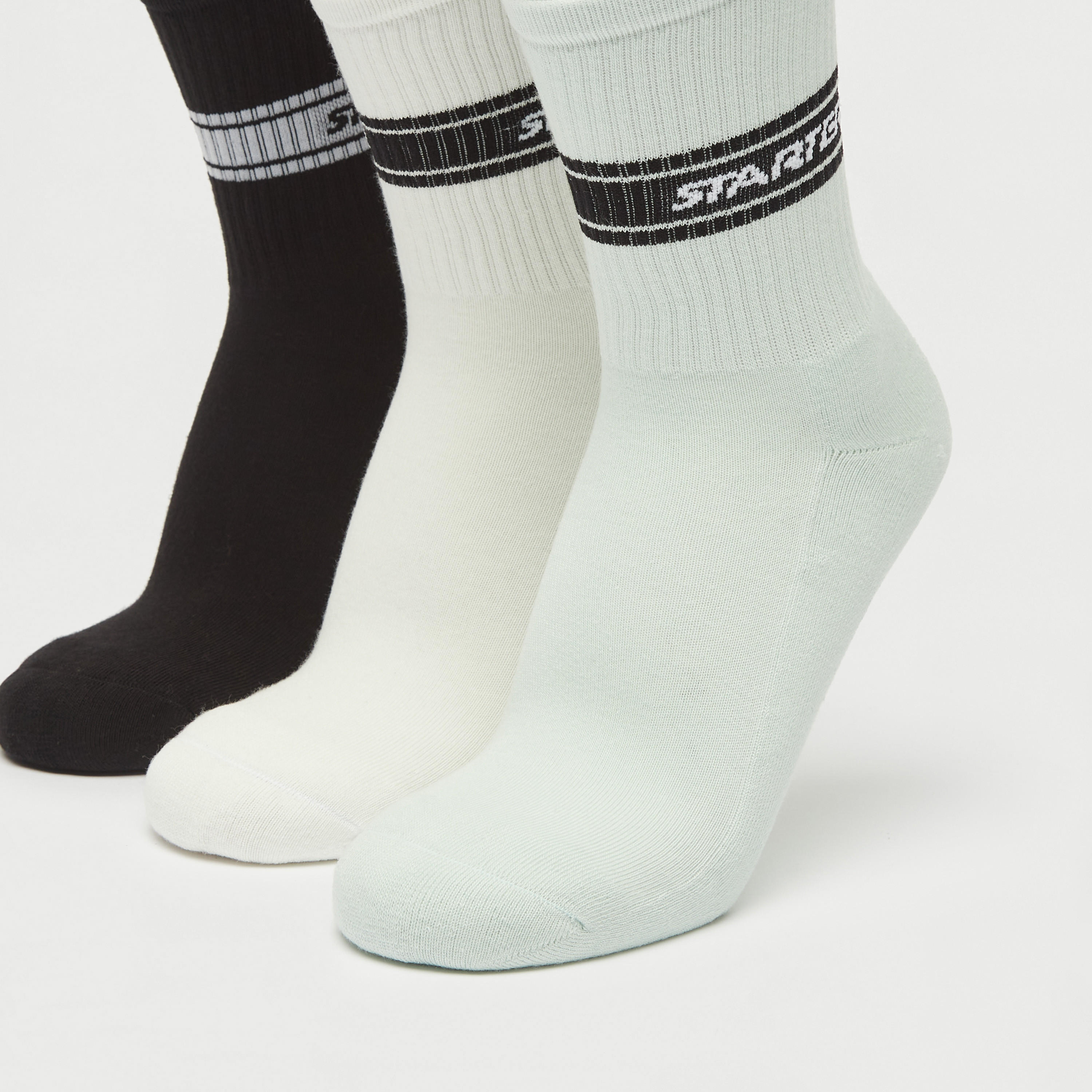 جوارب بطول ربلة الساق وطبعات تايبوجرافيك - طقم 3 أزواج-men-socks-image-3