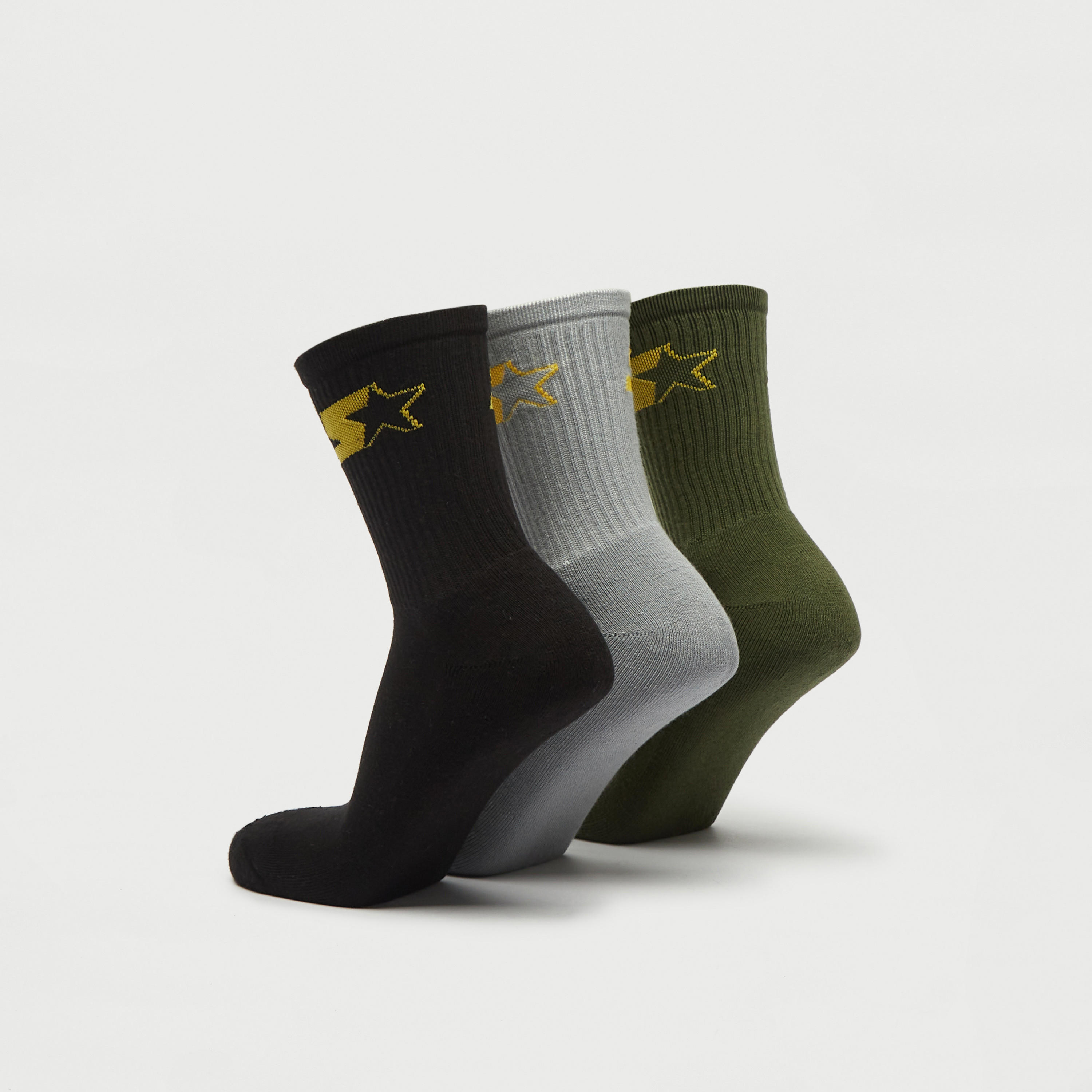 جوارب بارزة الملمس بطول ربلة الساق - طقم 3 أزواج-men-socks-image-2