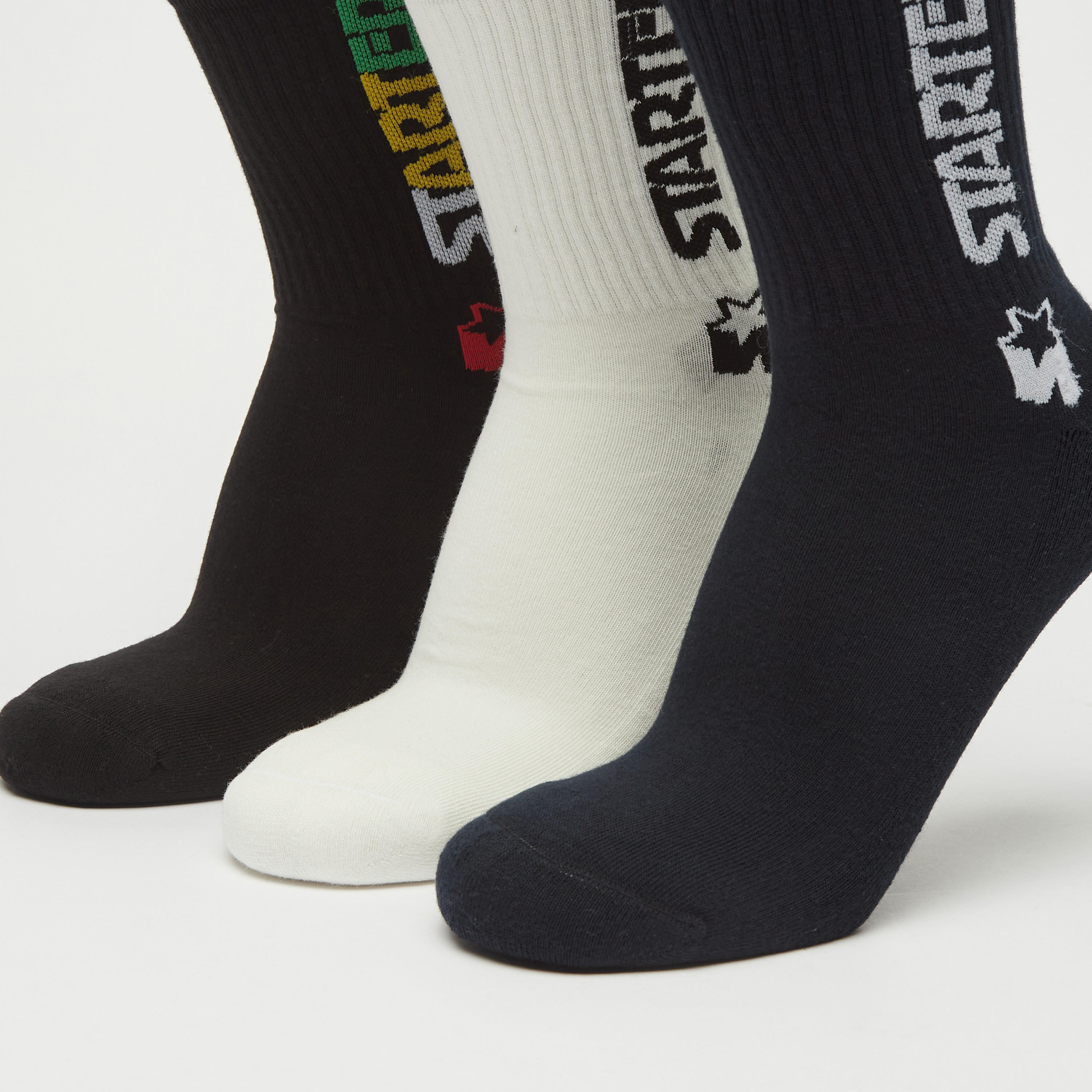 جوارب بطول ربلة الساق وطبعات - طقم من 3 أزواج-men-socks-image-3