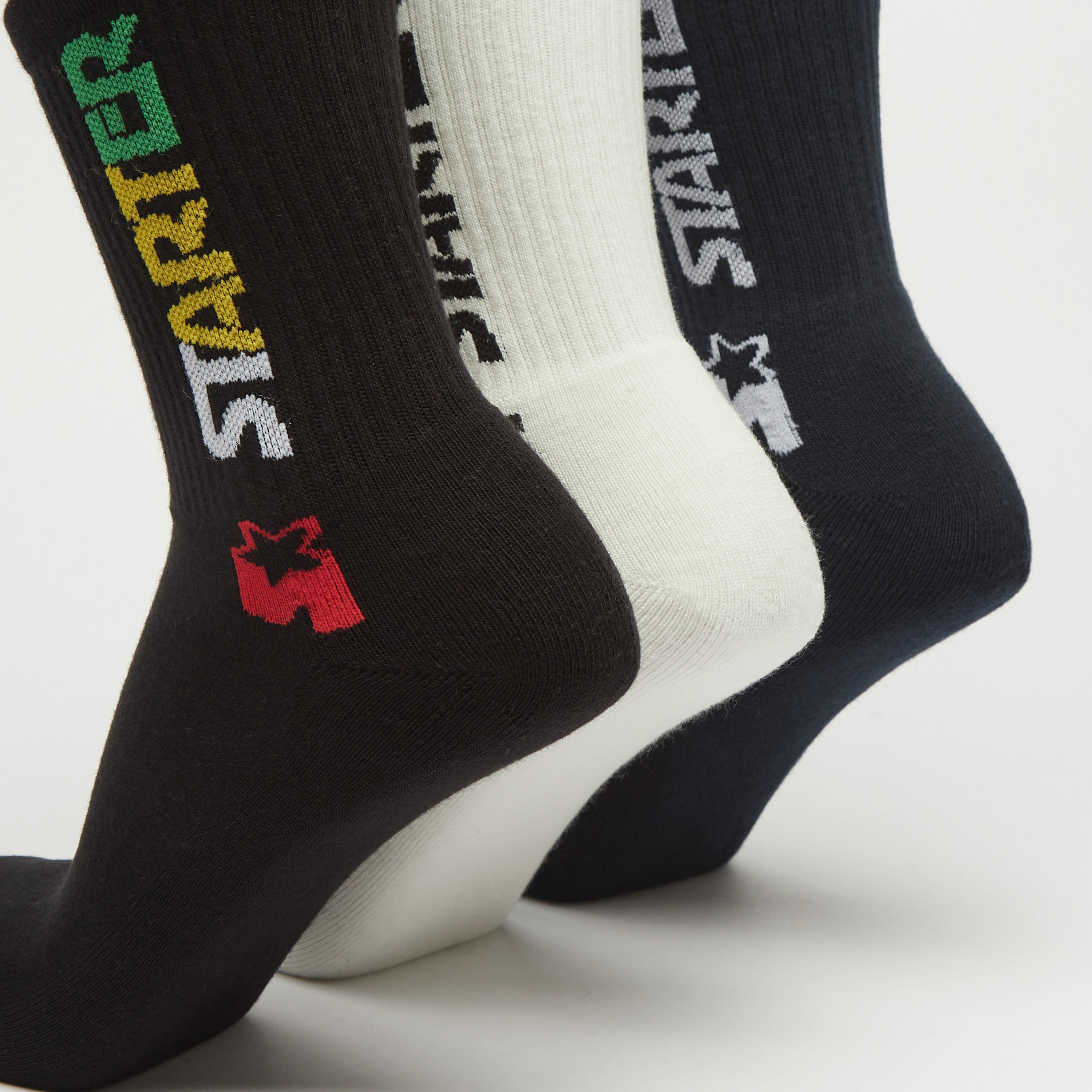 جوارب بطول ربلة الساق وطبعات - طقم من 3 أزواج-men-socks-image-4