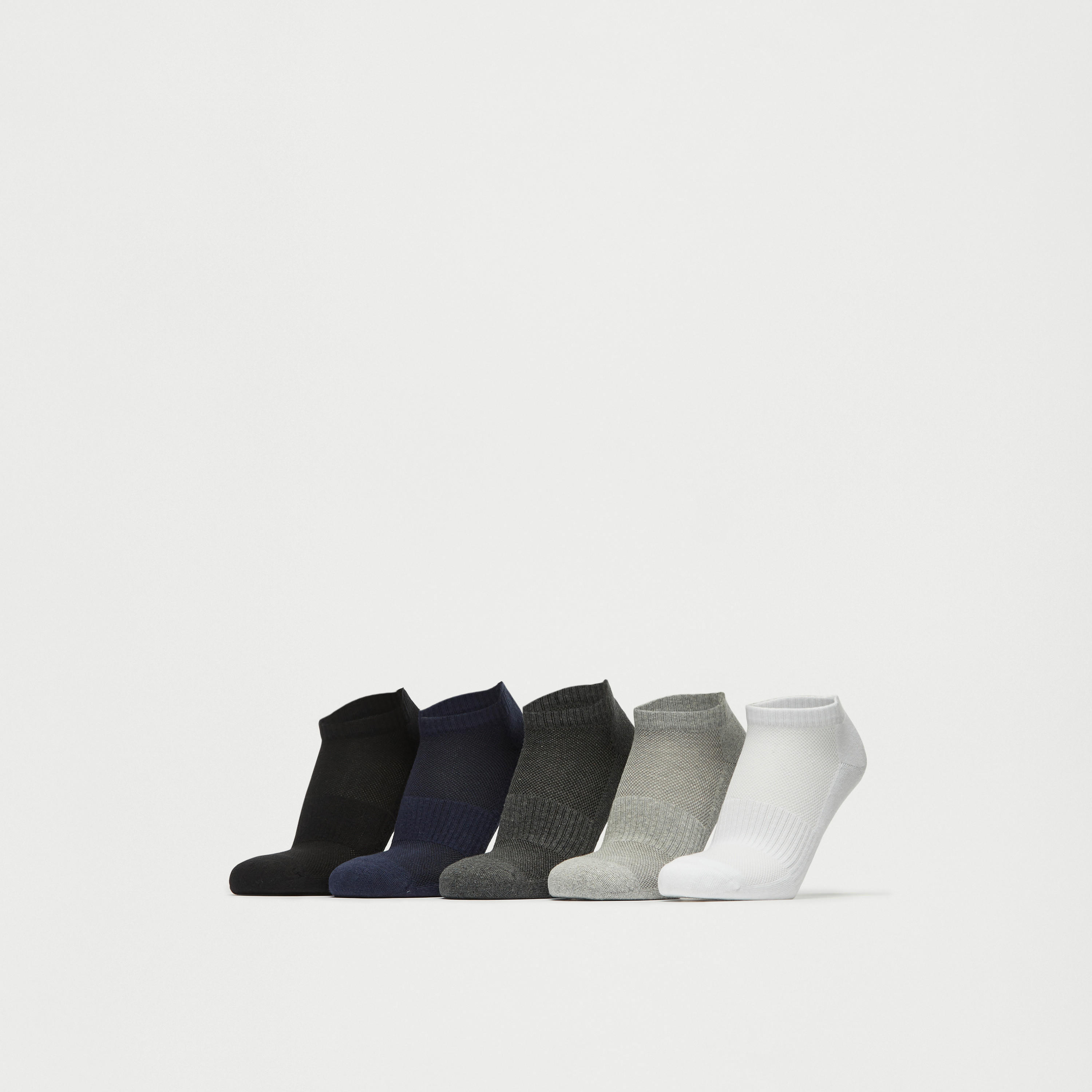 طقم جوارب 5 أزواج بارزة الملمس بطول الكاحل-men-socks-image-1