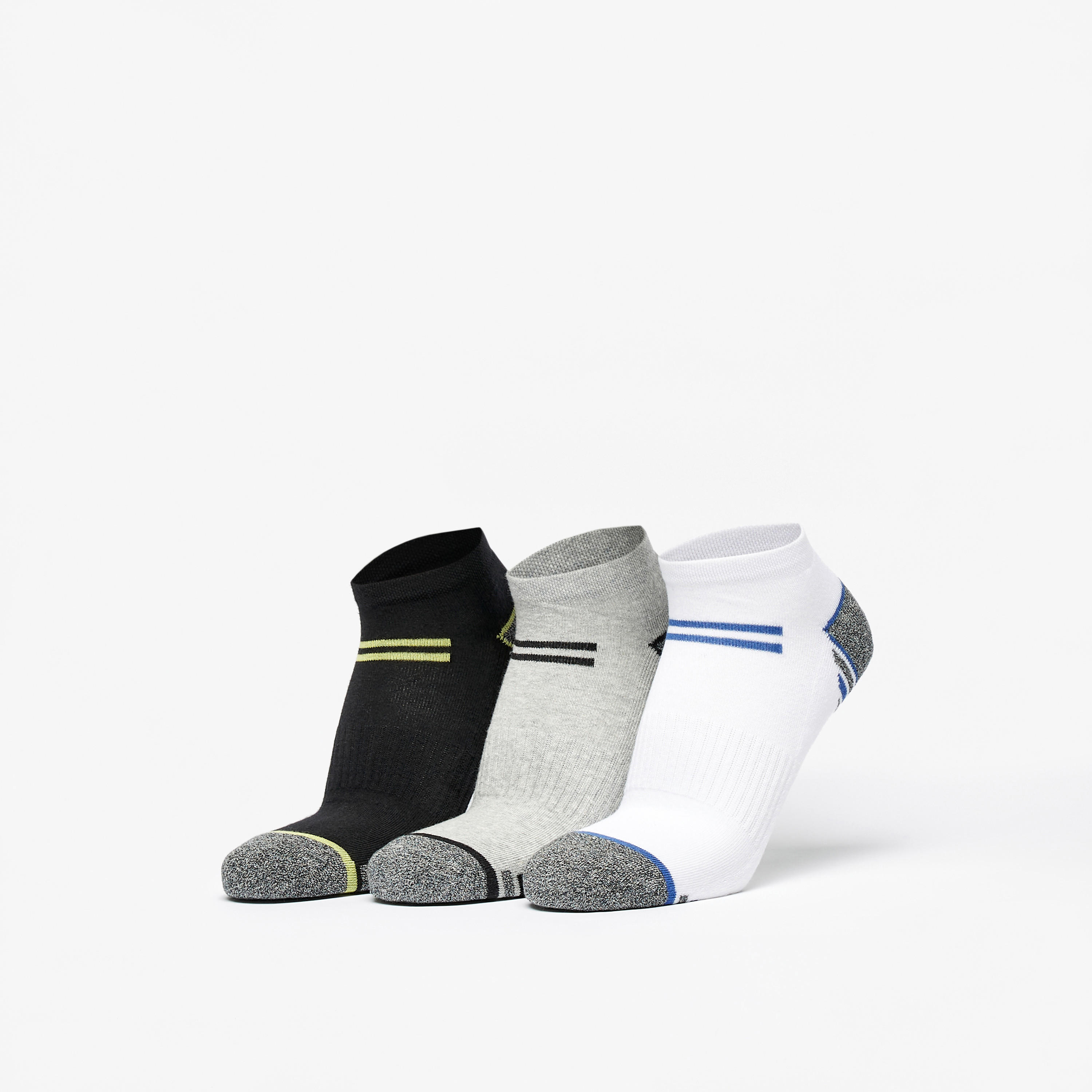 جوارب طول الكاحل مخططة بقوالب ملونة - طقم 3 أزواج-men-socks-image-1