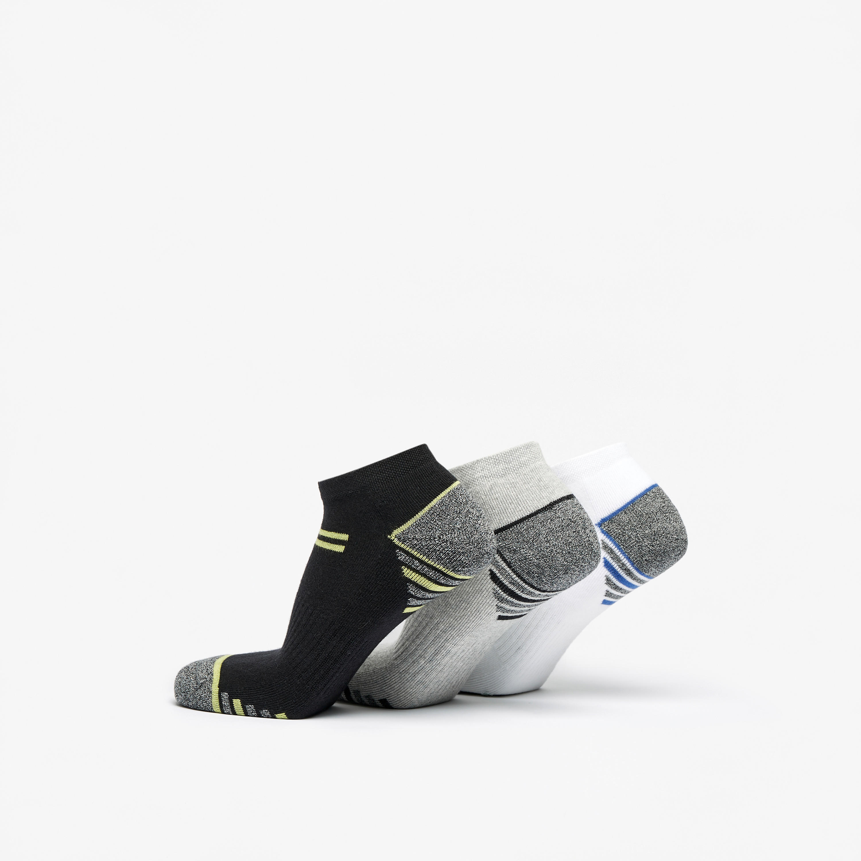 جوارب طول الكاحل مخططة بقوالب ملونة - طقم 3 أزواج-men-socks-image-2