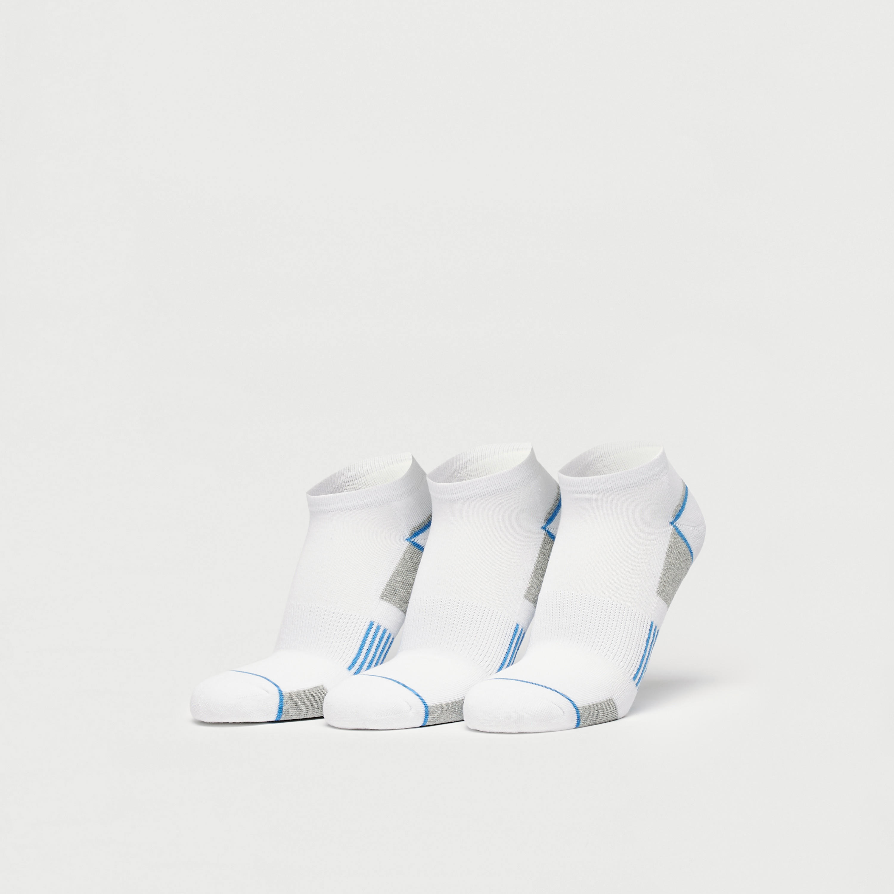 طقم جوارب 3 أزواج طول الكاحل بقوالب ملونة-men-socks-image-1