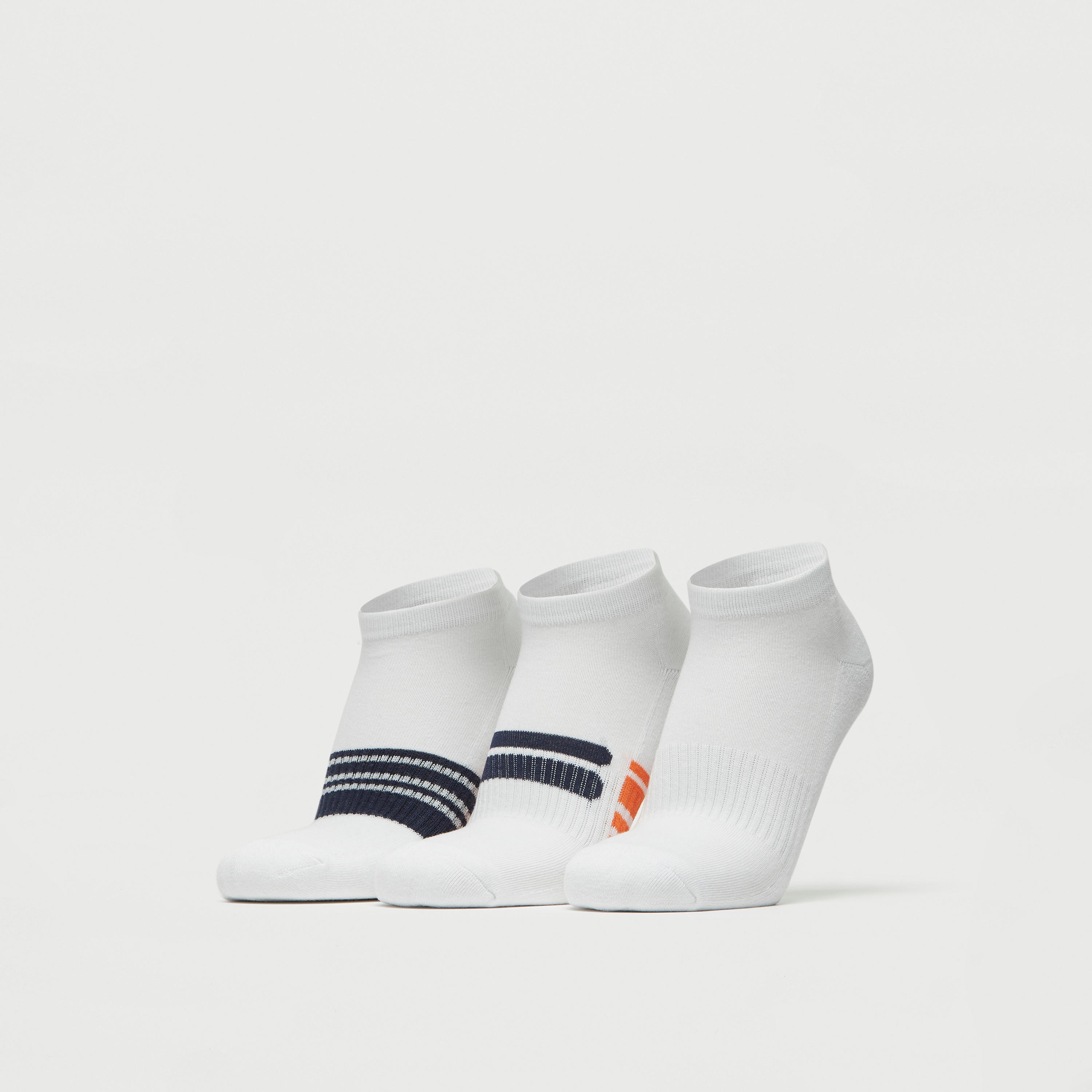 جوارب مخططة بطول الكاحل - طقم 3 أزواج-men-socks-image-1