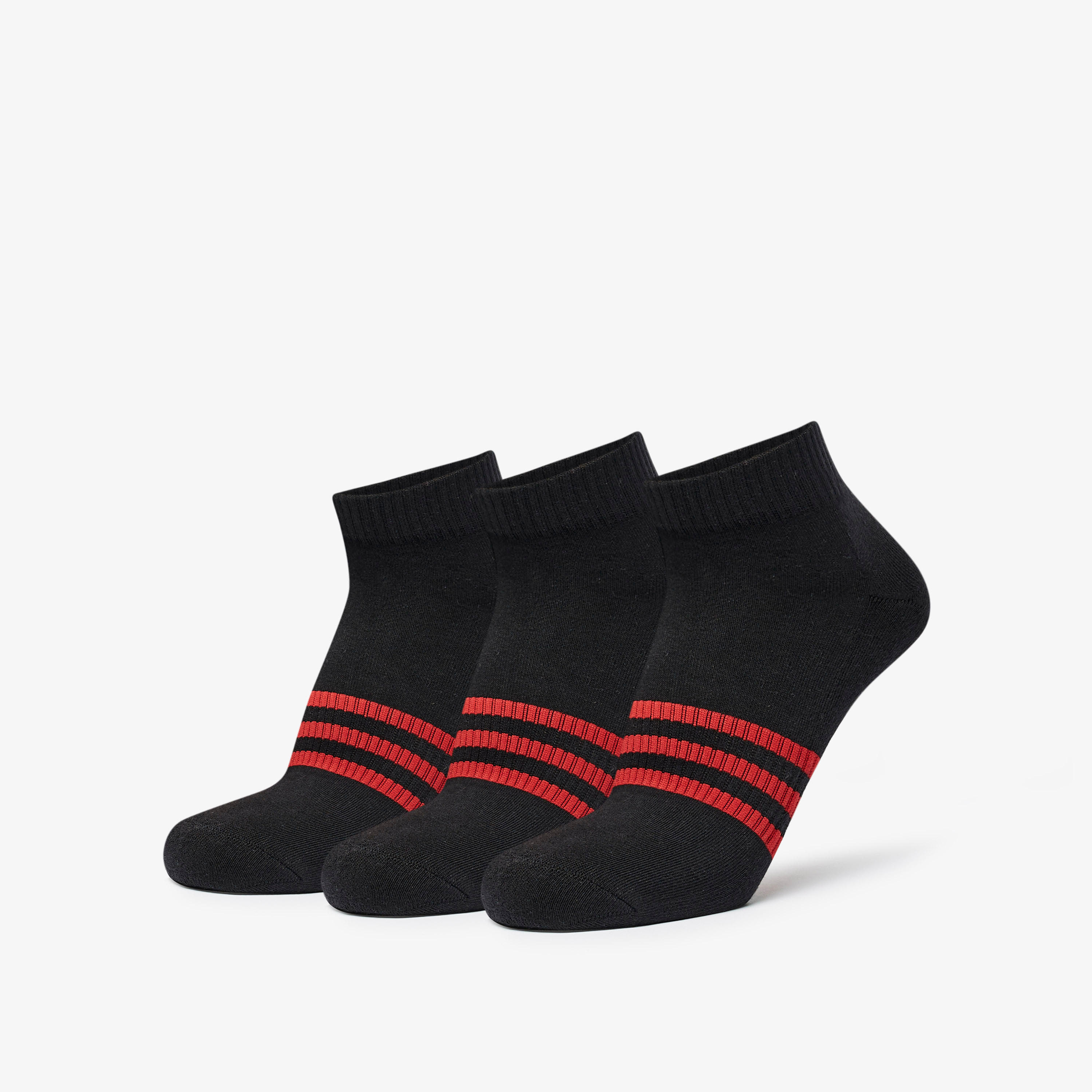 جوارب مخططة بطول الكاحل - طقم 3 أزواج-men-socks-image-1