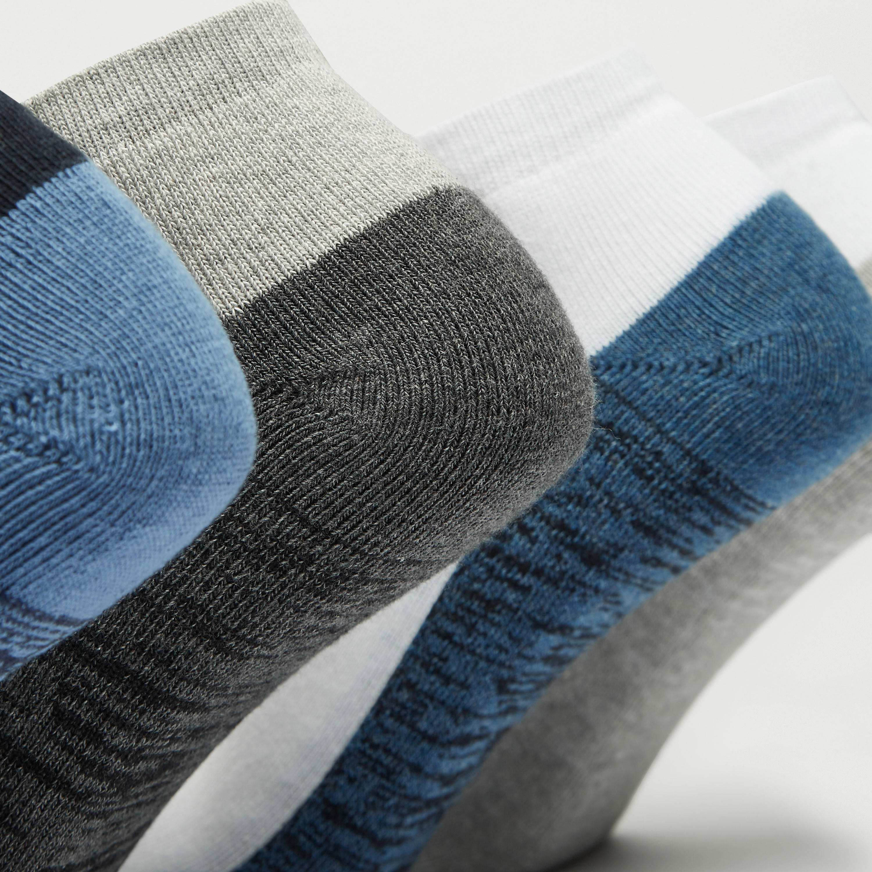 طقم جوارب 5 أزواج طول الكاحل بقوالب ملونة-men-socks-image-4