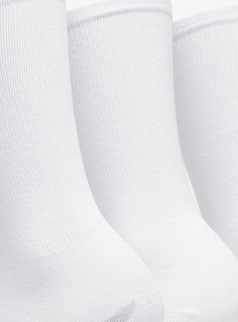 جوارب سادة بطول ربلة الساق - طقم 3 أزواج-men-socks-image-1