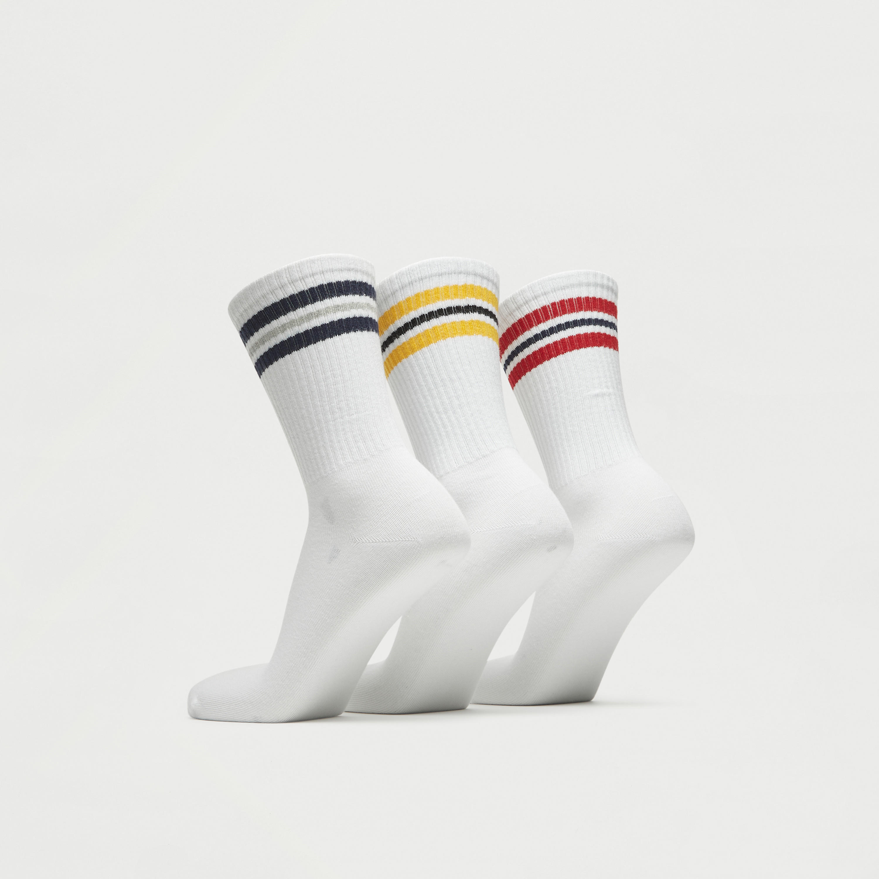 جوارب مخططة بطول ربلة الساق - طقم من 3 أزواج-men-socks-image-2