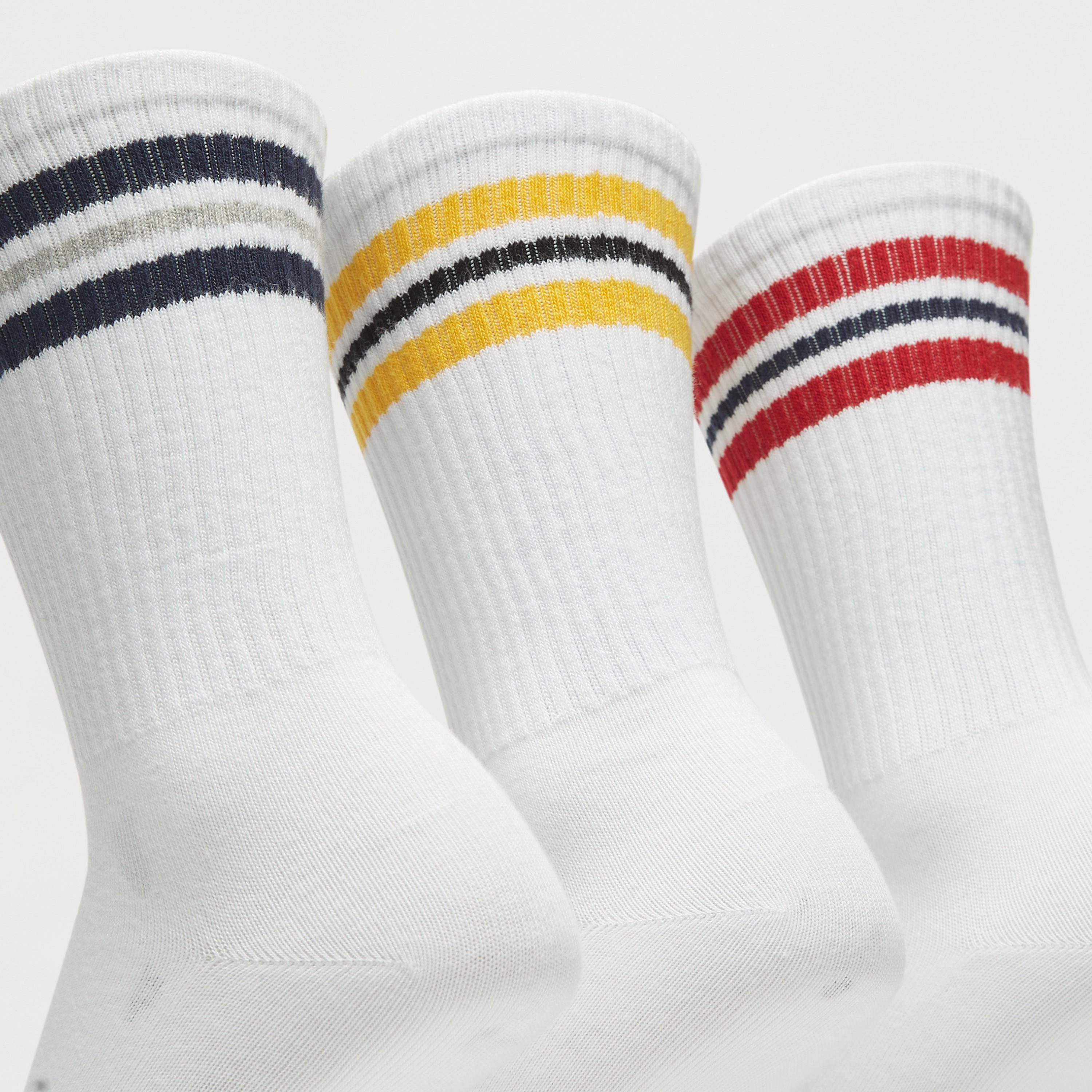 جوارب مخططة بطول ربلة الساق - طقم من 3 أزواج-men-socks-image-4