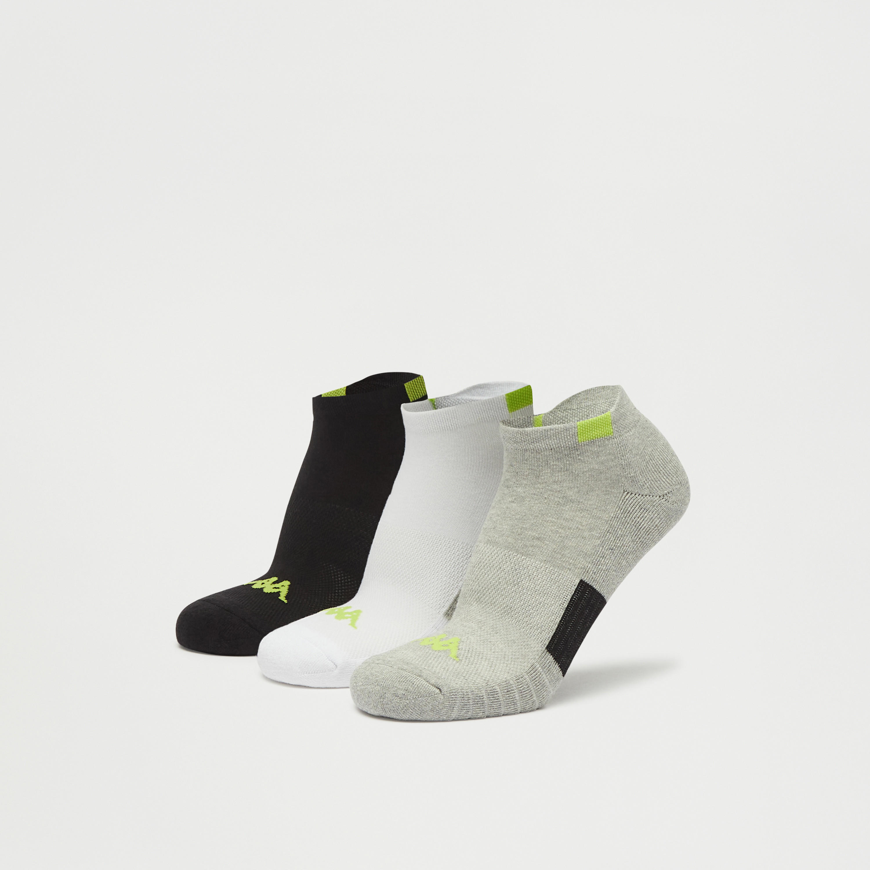 جوارب بطول الكاحل وتفاصبل شعار من كابا - طقم 3 أزواج-men-socks-image-1