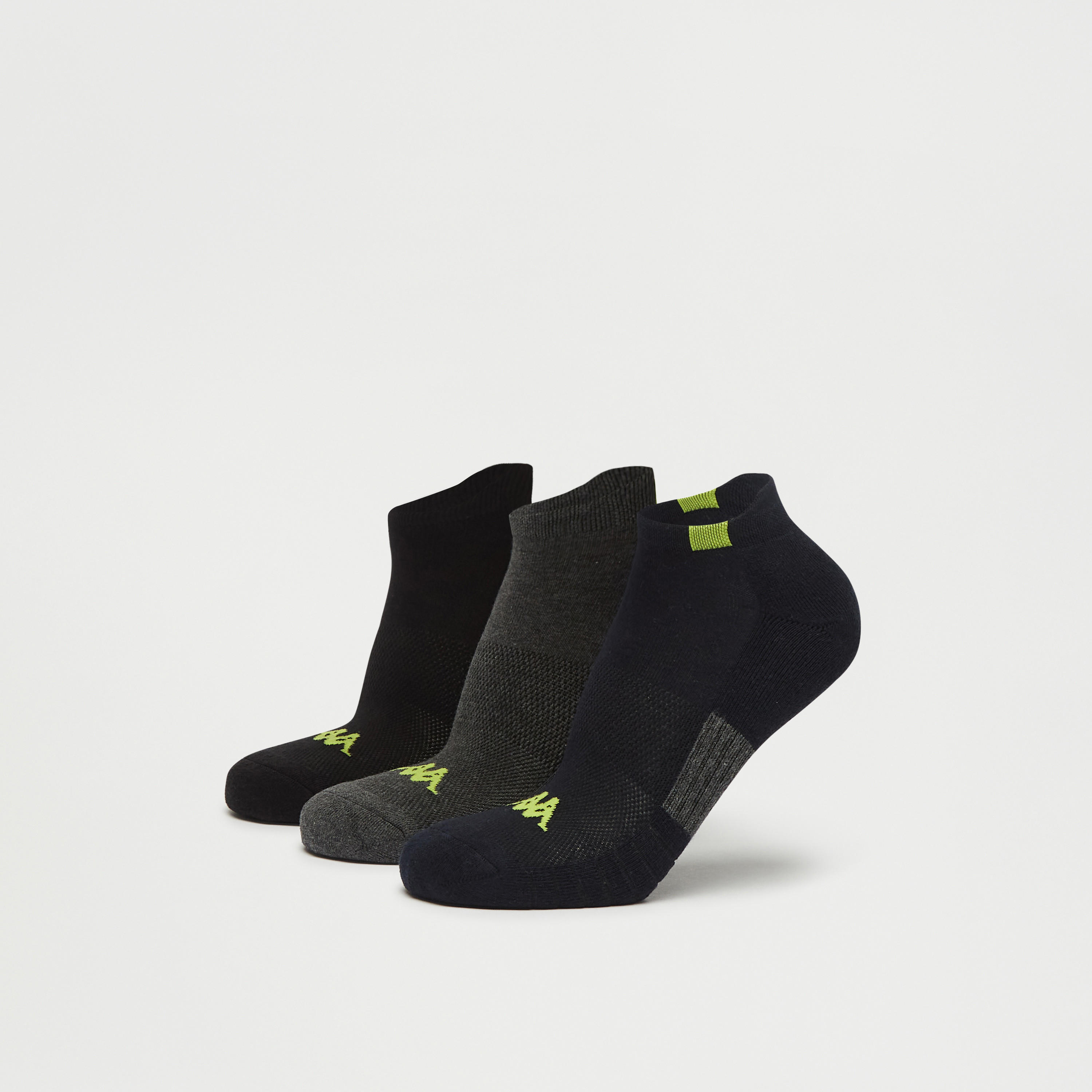 جوارب بطول الكاحل وتفاصبل شعار من كابا - طقم 3 أزواج-men-socks-image-1