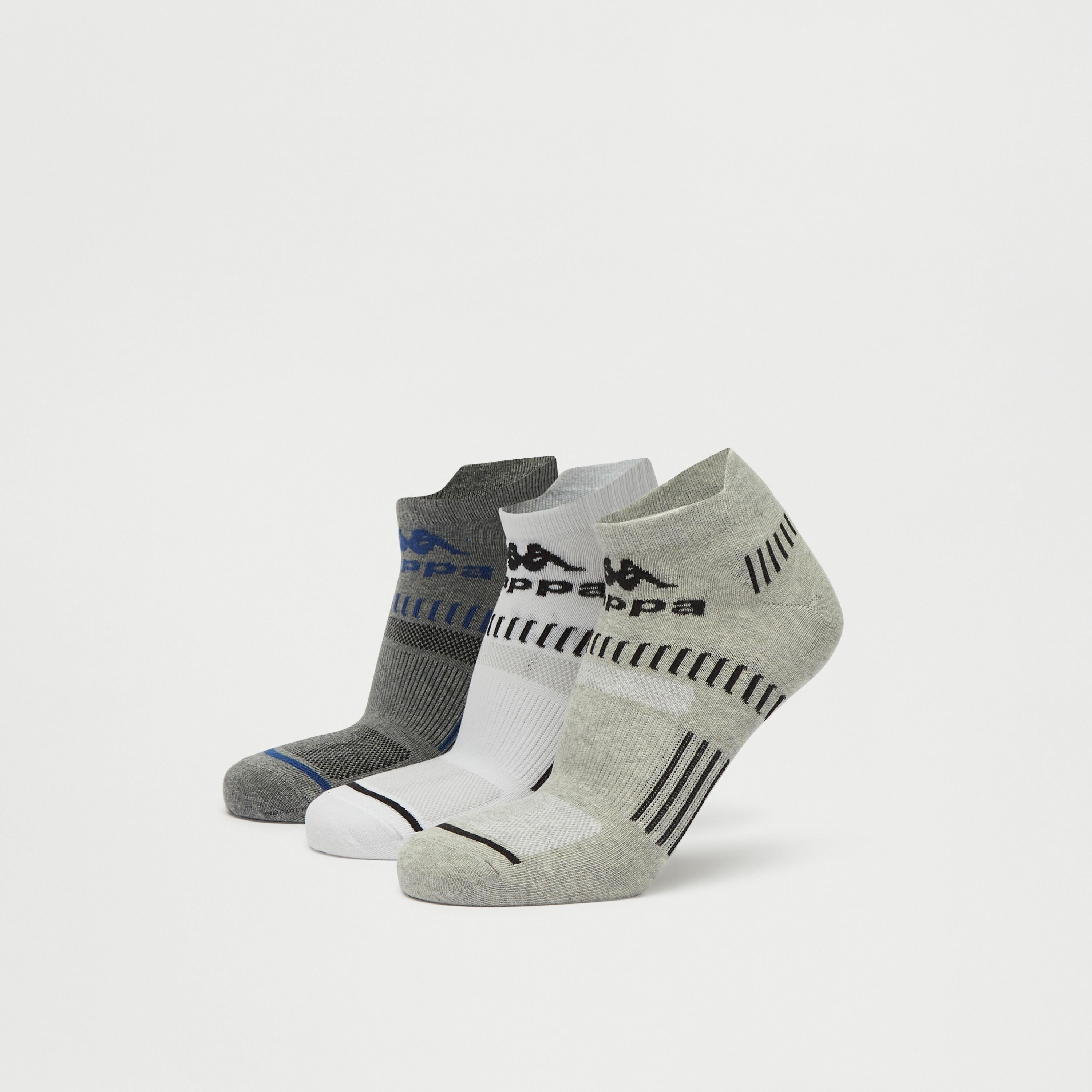 جوارب بارزة الملمس بطول الكاحل من كابا - طقم من 3 أزواج-men-socks-image-1