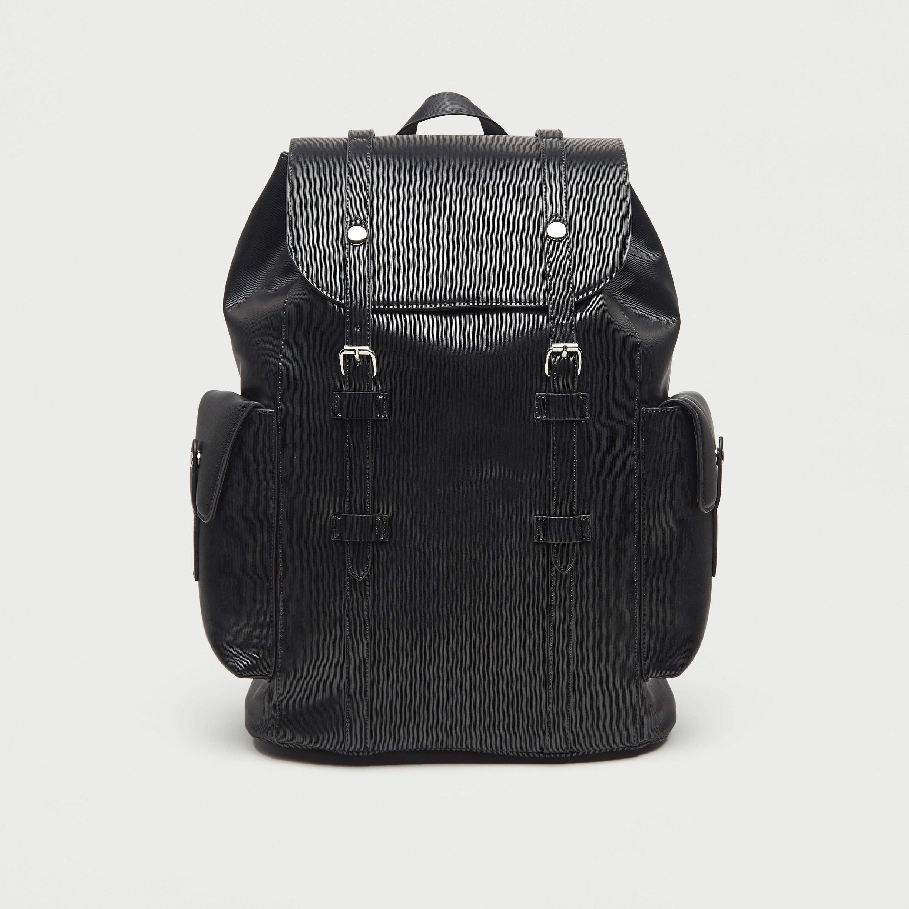 Solid Backpack with Adjustable Shoulder Straps-men-bags-image-1