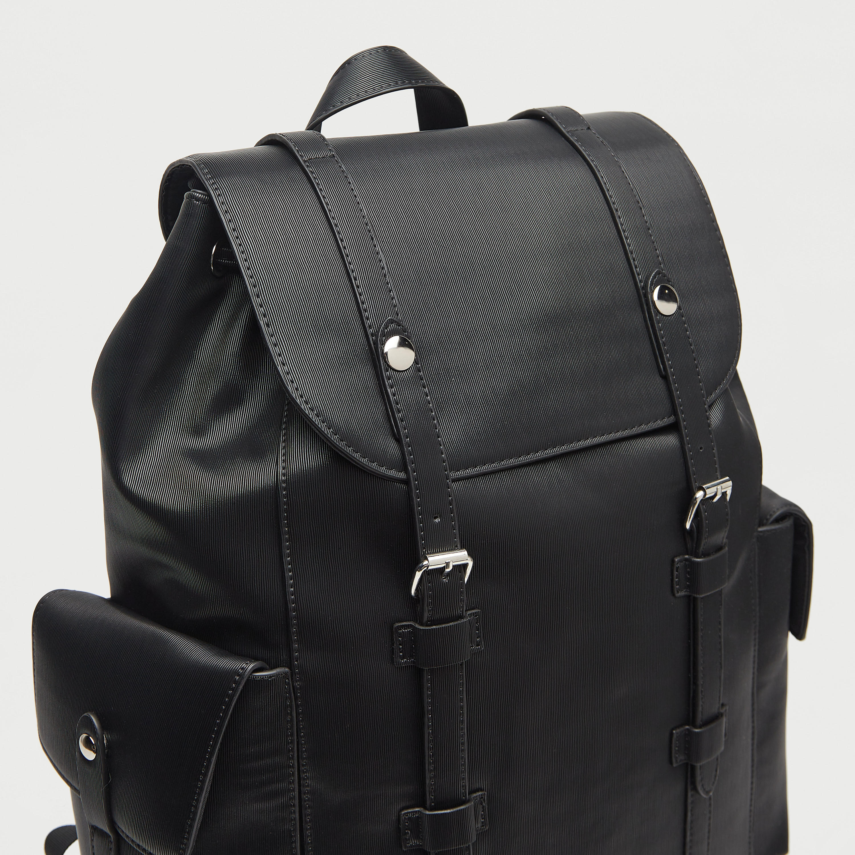 Solid Backpack with Adjustable Shoulder Straps-men-bags-image-4