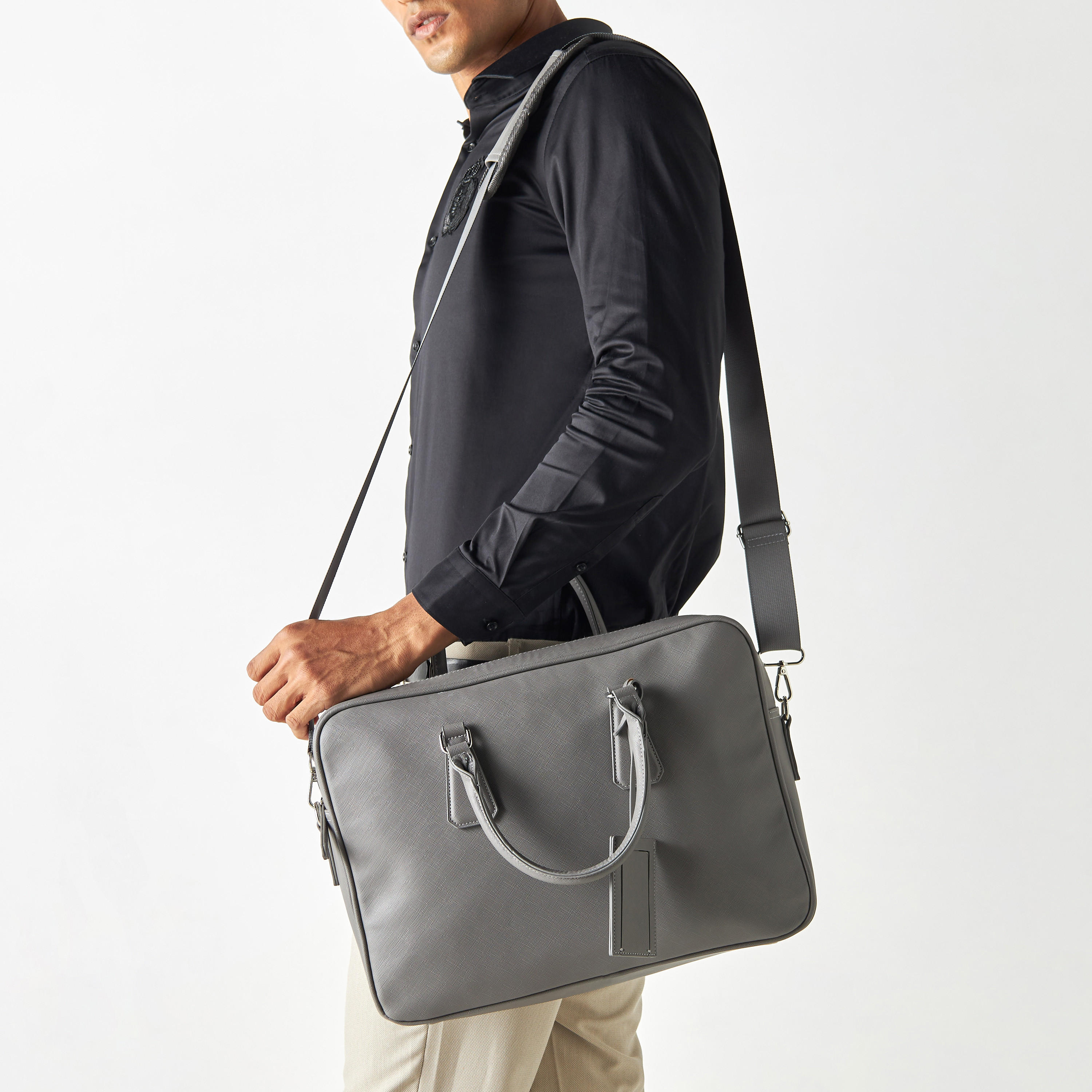 شنطة لابتوب سادة بمقابض مزدوجة وحزام قابل للفصل-men-bags-image-6