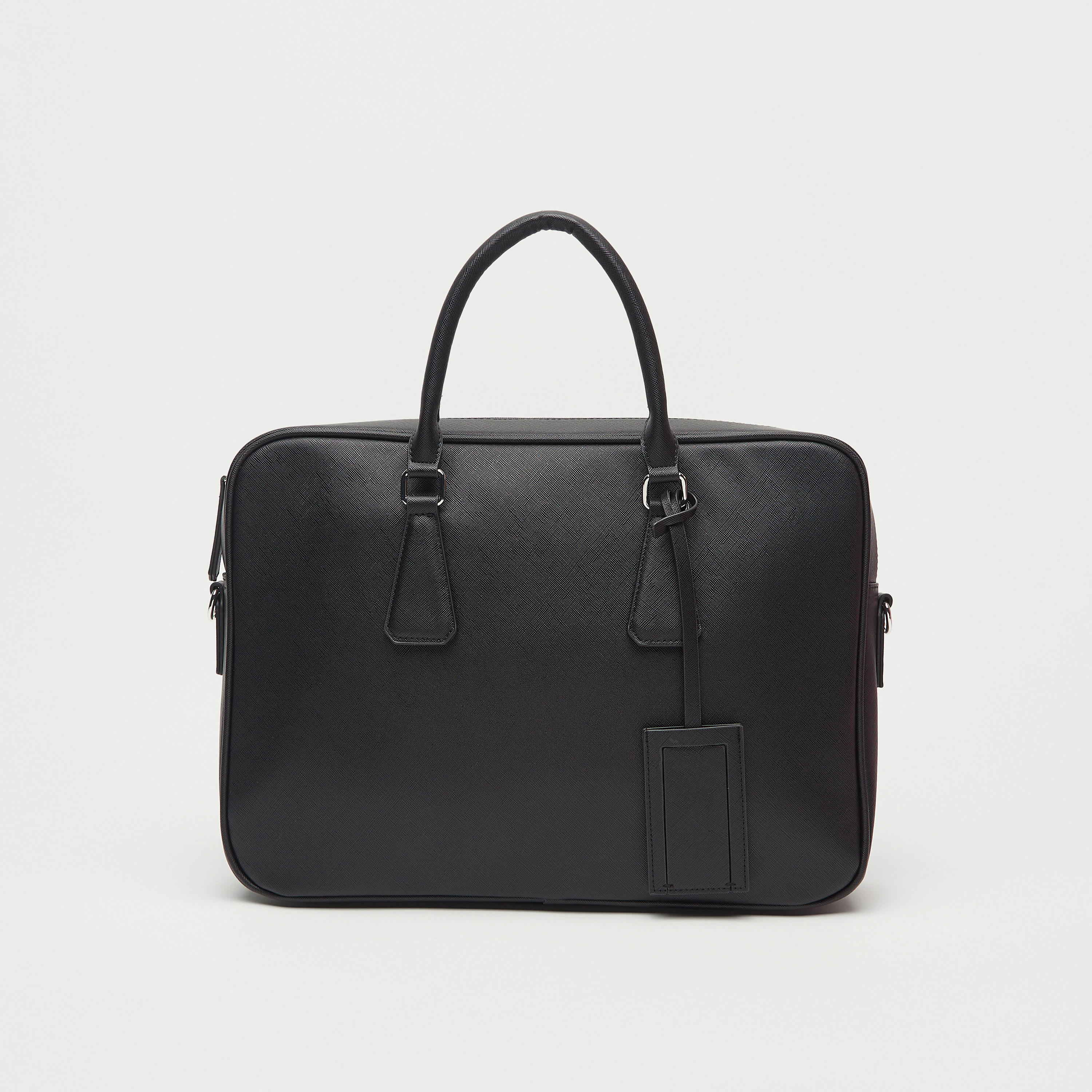 Solid Laptop Bag with Double Handles and Detachable Shoulder Strap-men-bags-image-1