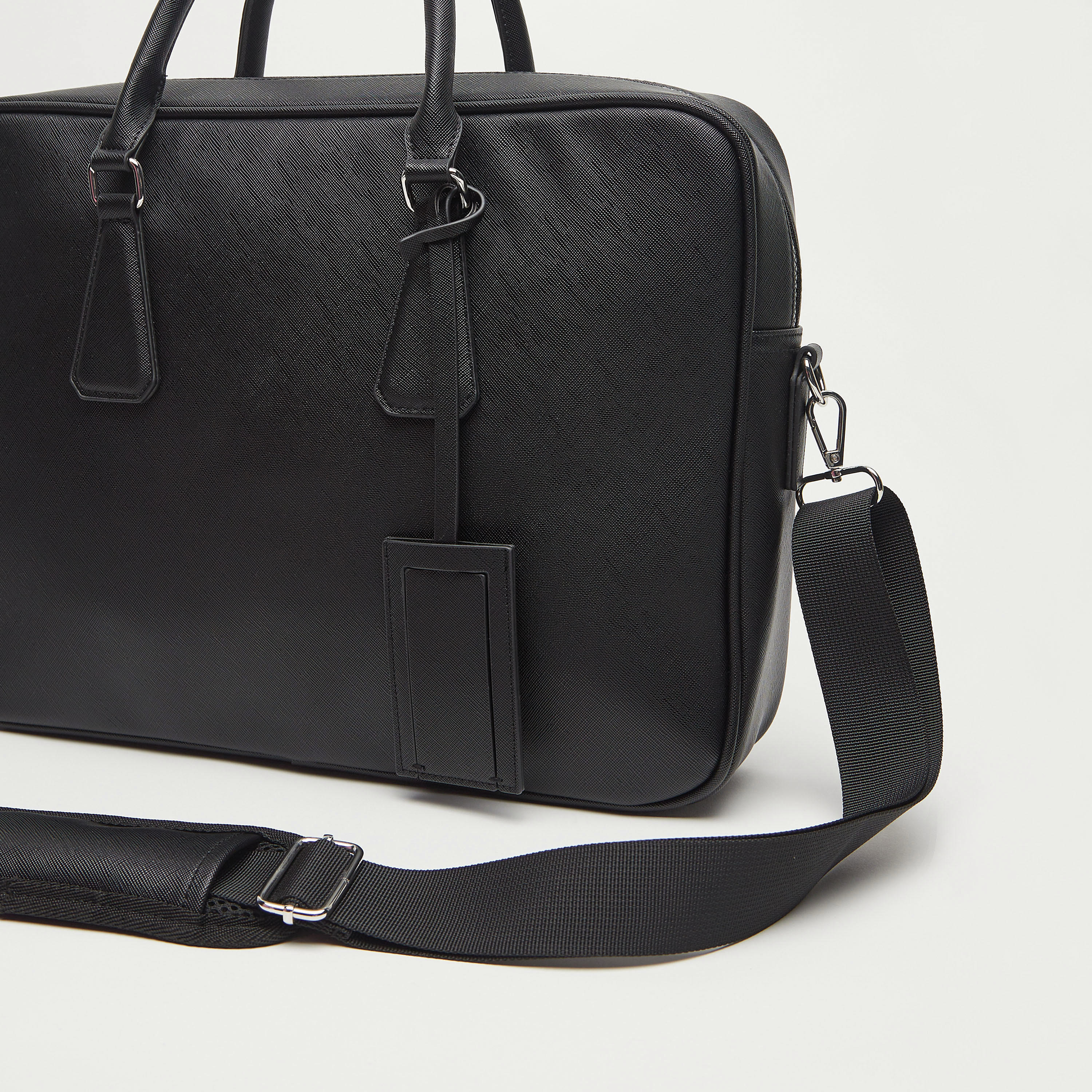 Solid Laptop Bag with Double Handles and Detachable Shoulder Strap-men-bags-image-4