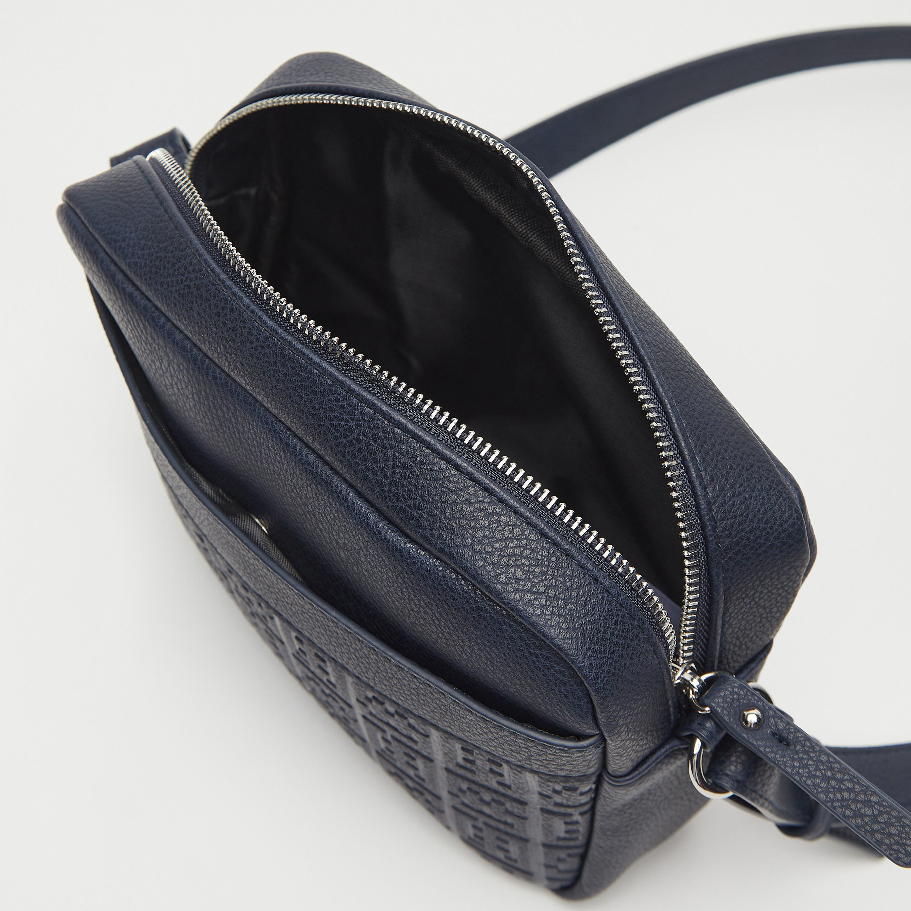 Textured Crossbody Bag with Zip Closure-men-bags-image-5