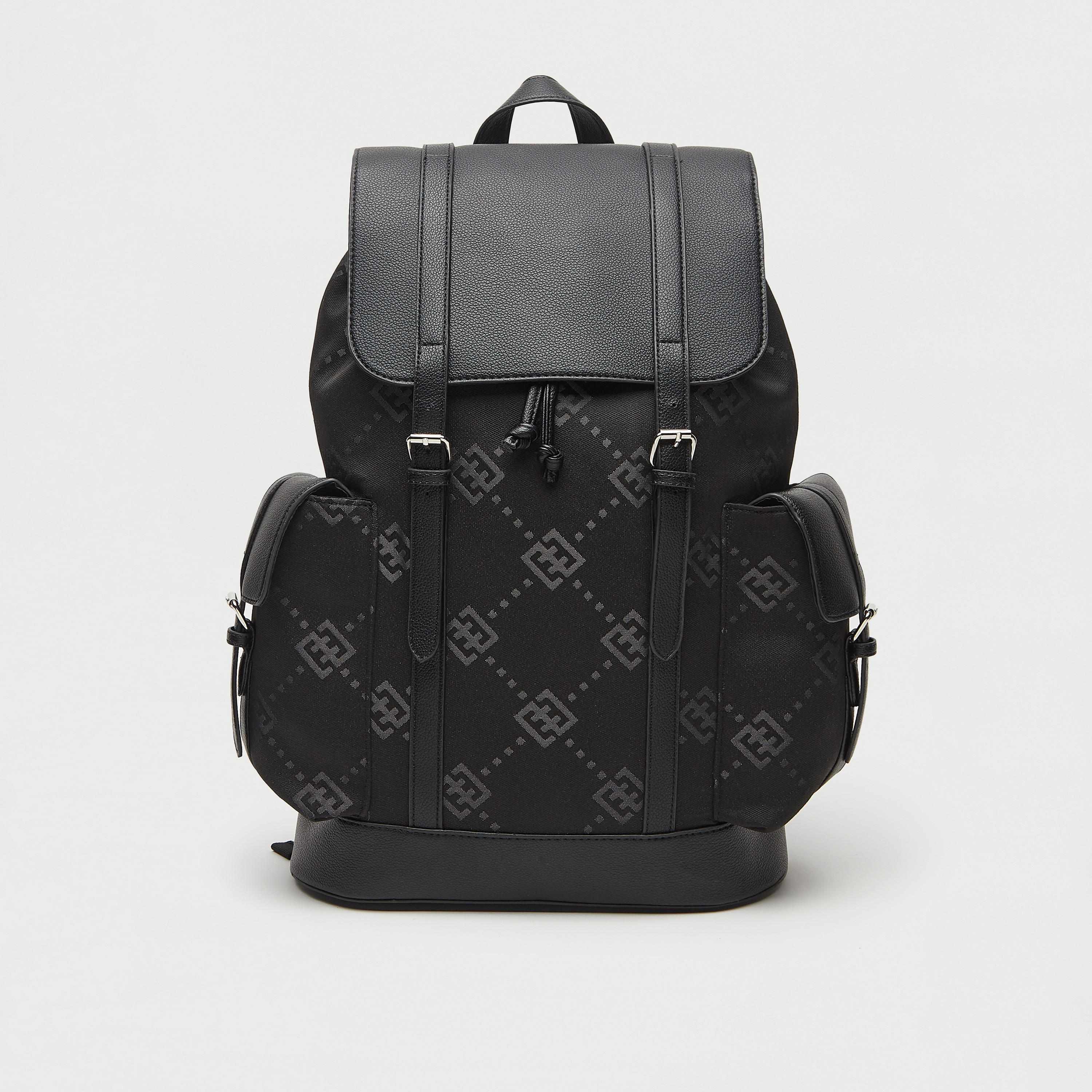 Textured Backpack with Adjustable Shoulder Straps-men-bags-image-1