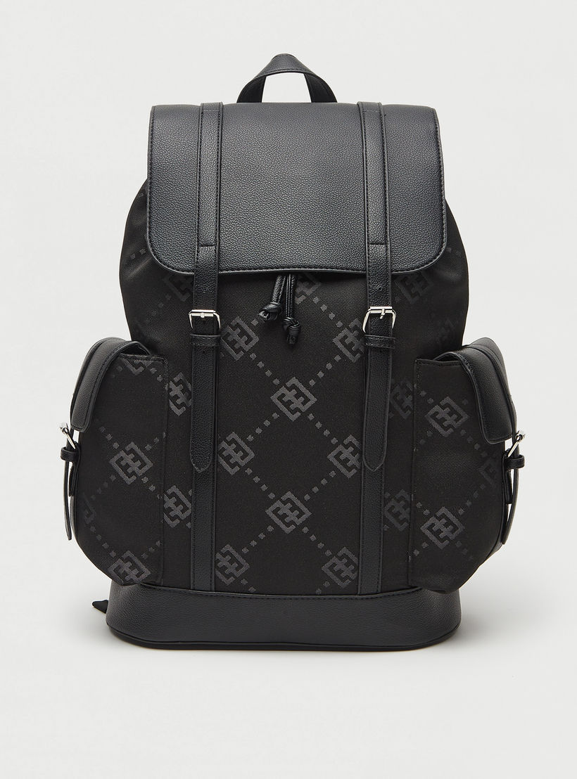 Textured Backpack with Adjustable Shoulder Straps-men-bags-image-1