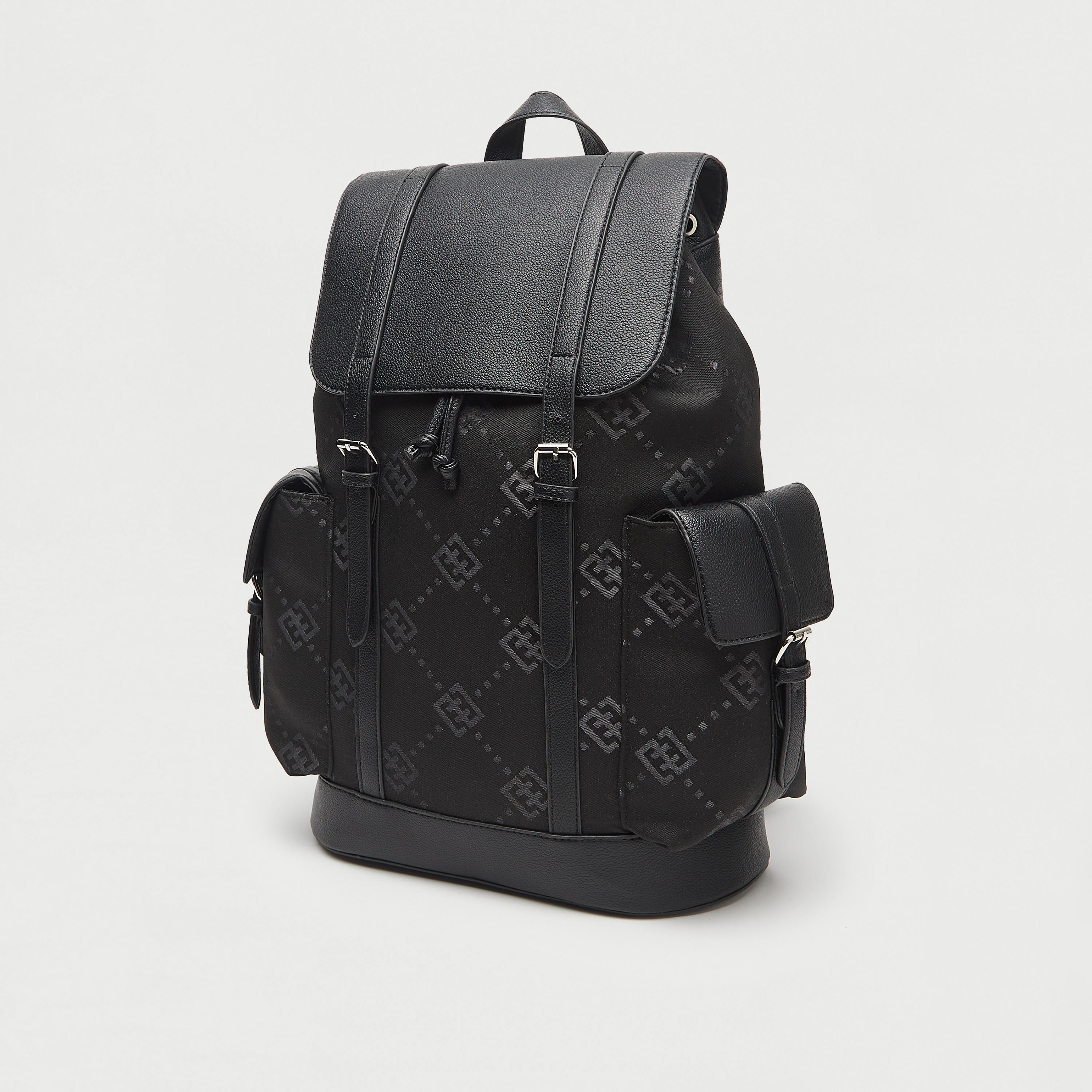 Textured Backpack with Adjustable Shoulder Straps-men-bags-image-2