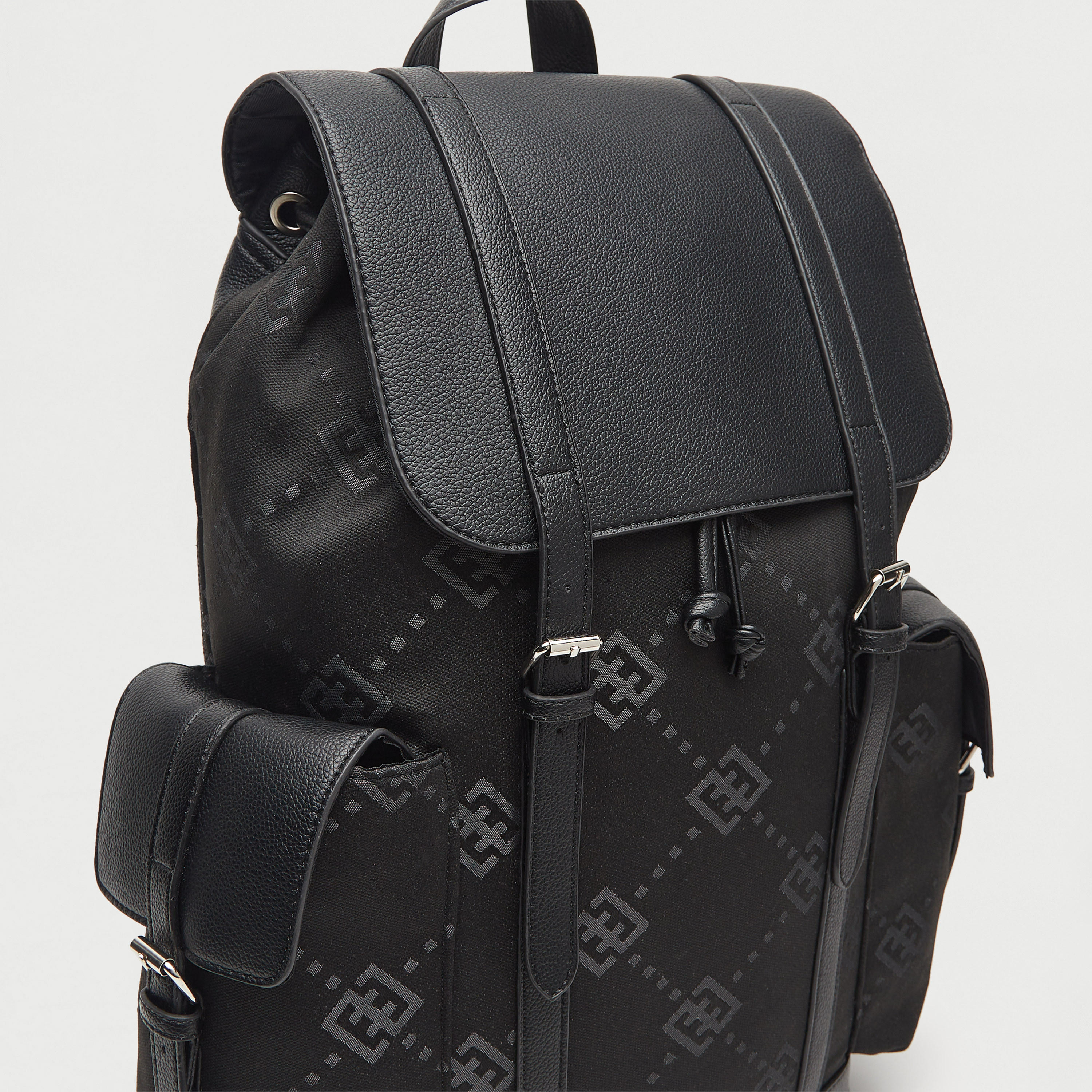Textured Backpack with Adjustable Shoulder Straps-men-bags-image-4