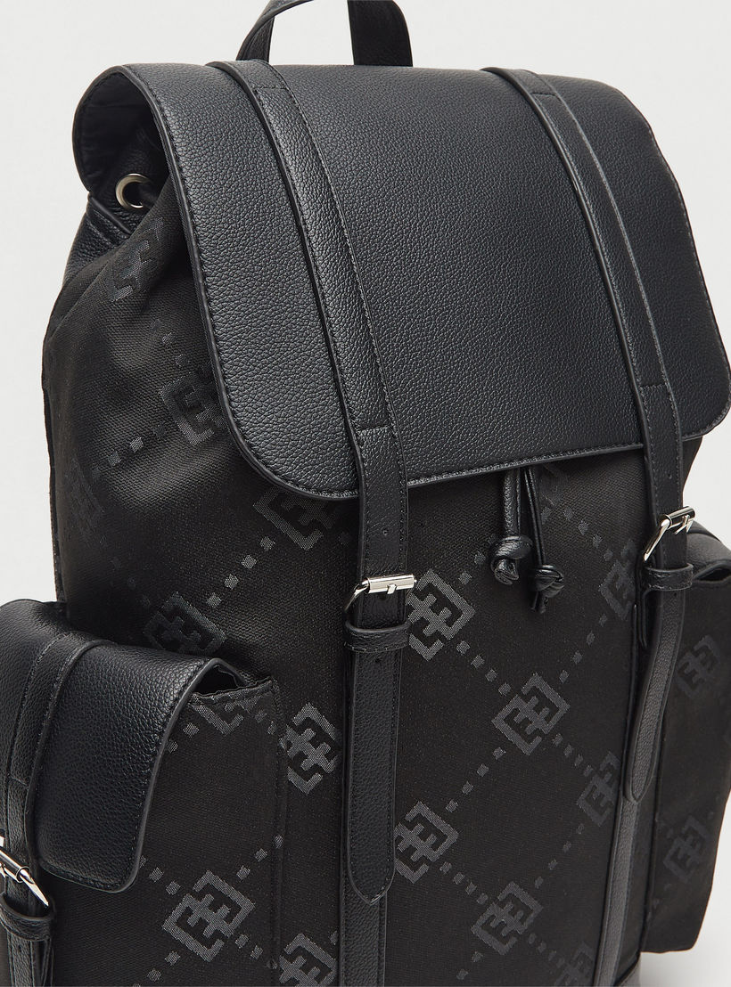 Textured Backpack with Adjustable Shoulder Straps-men-bags-image-4