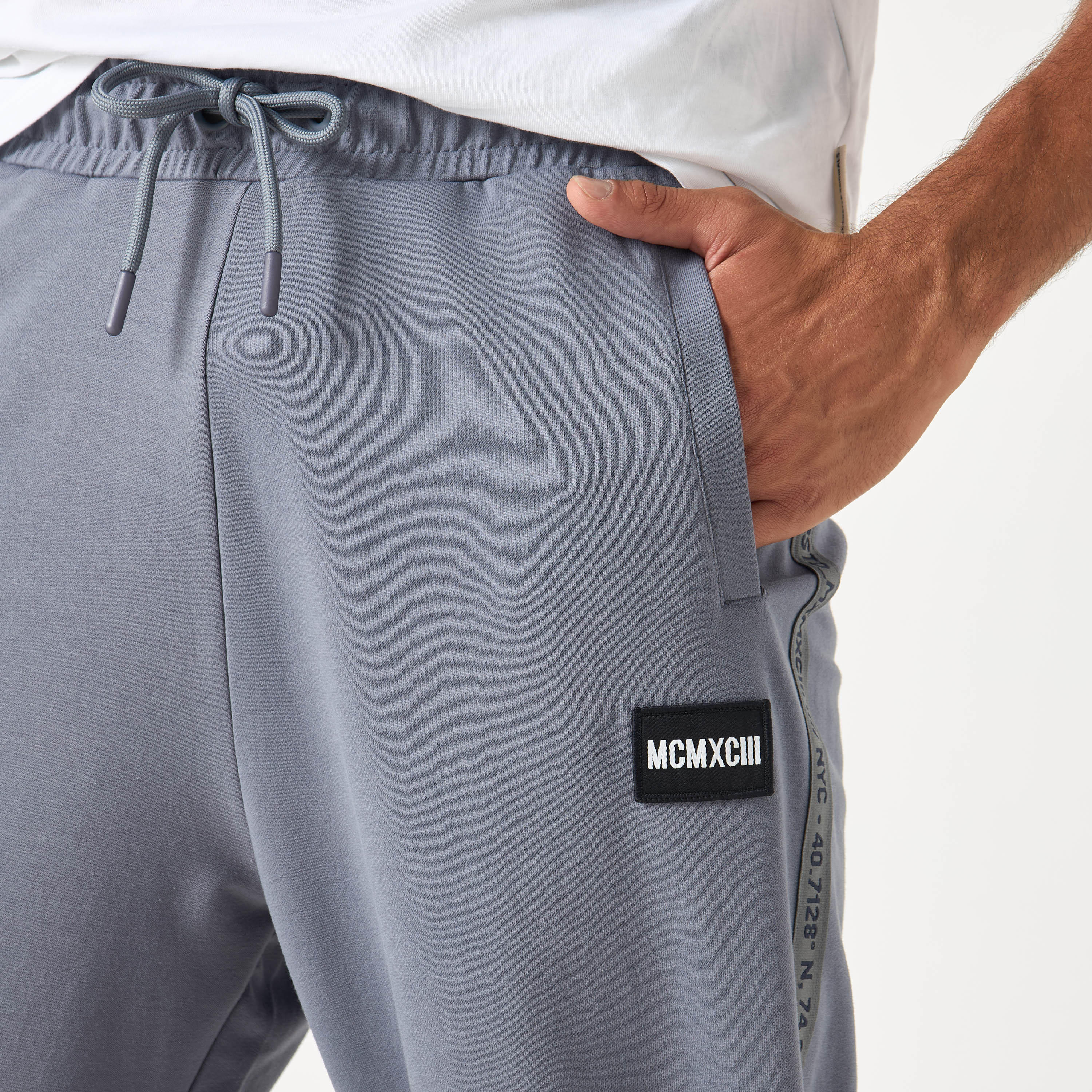 Tape Detail Joggers with Drawstring Closure and Pockets-men-clothing-nightwear-pyjamaandshorts-image-4