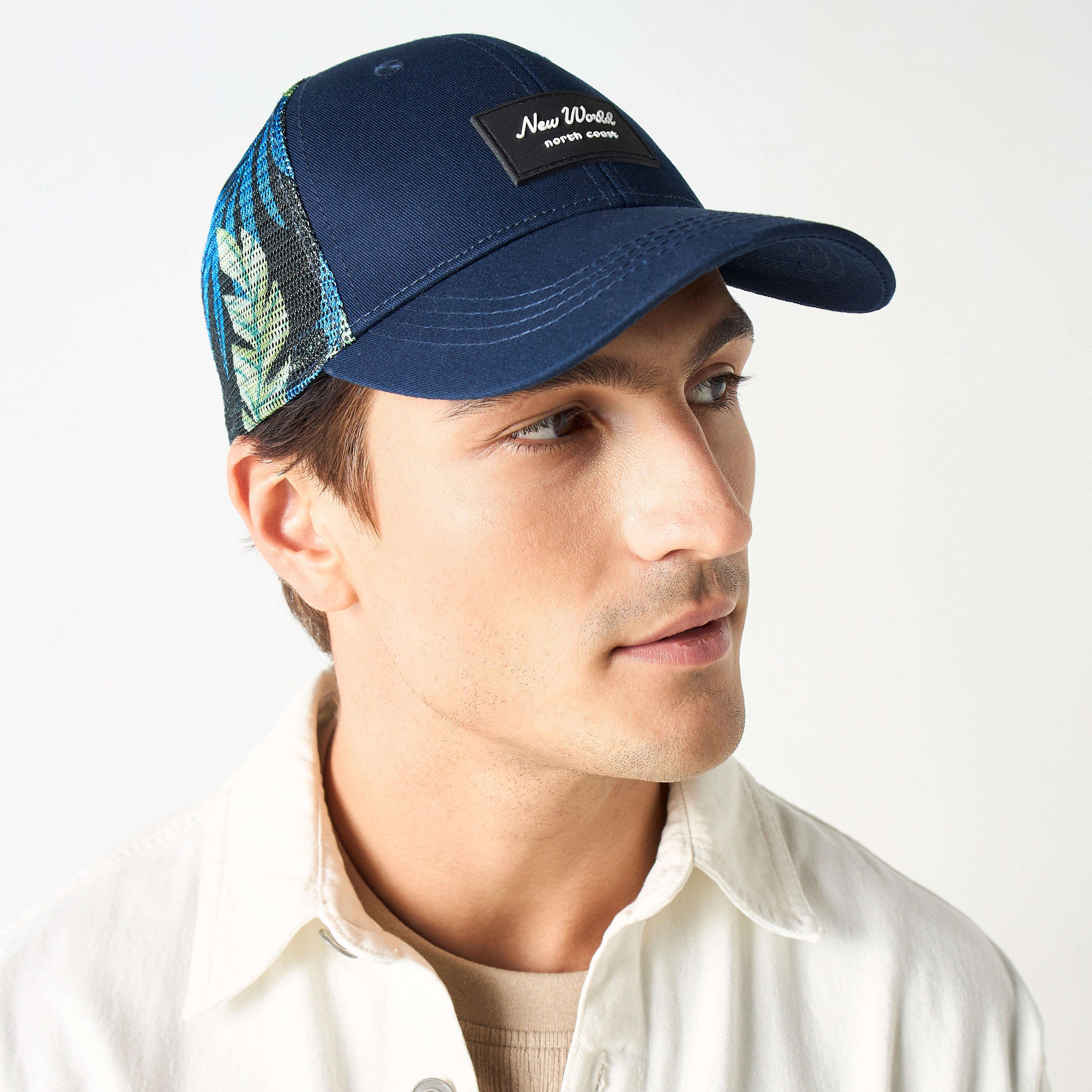 Floral Print Cap with Snapback Closure-men-caps-image-2