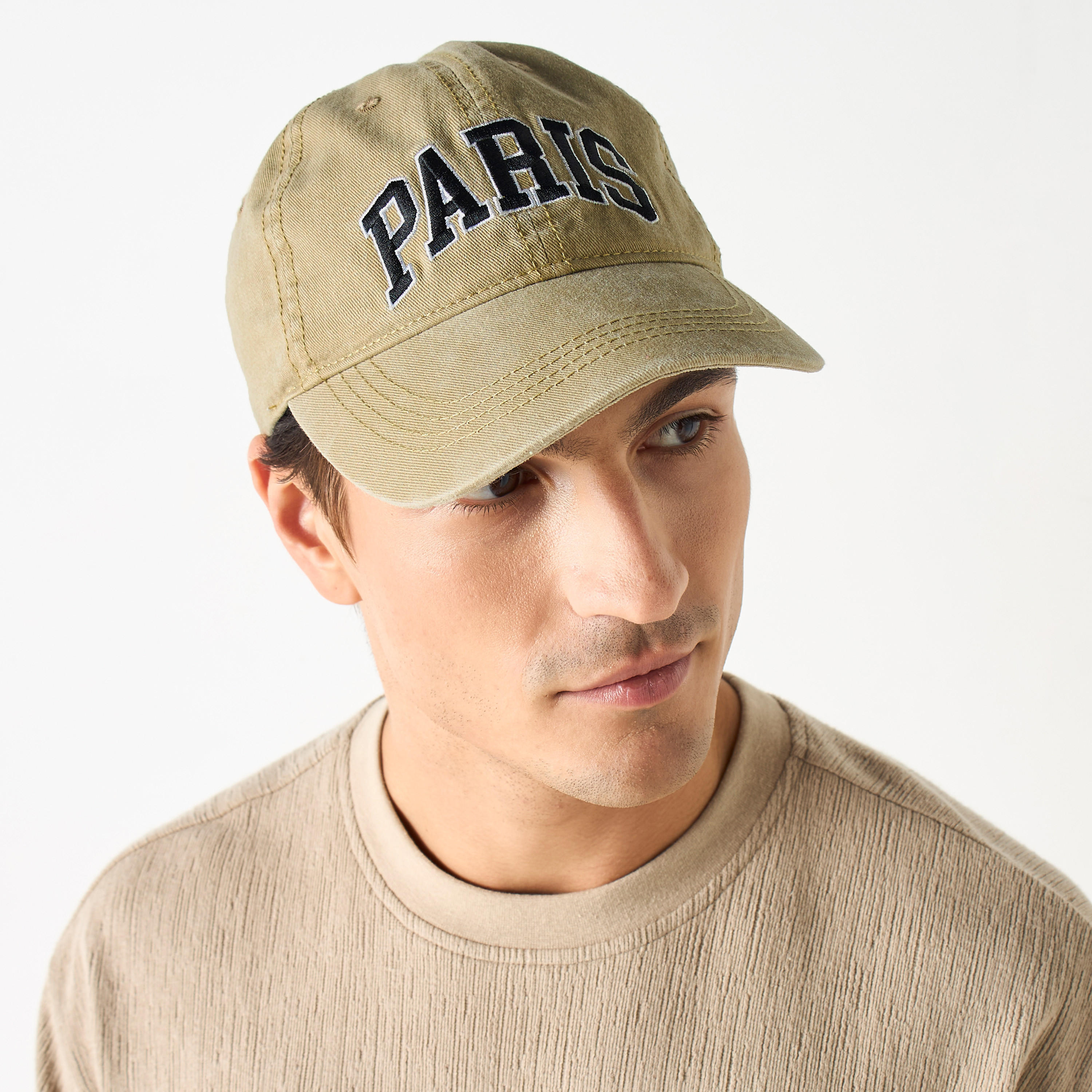Embroidered Cap with Buckled Strap Closure-men-caps-image-2