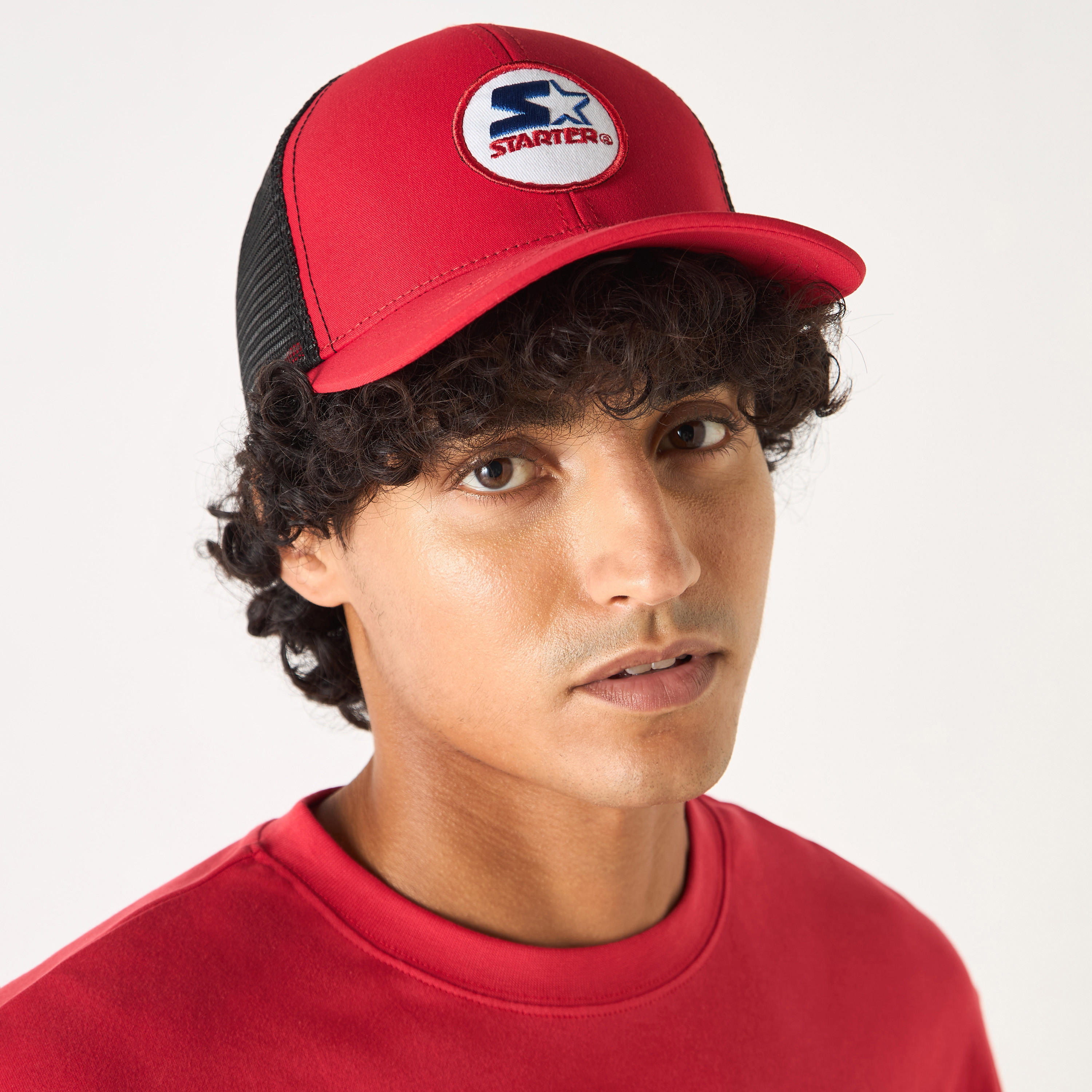 Starter Logo Applique Mesh Cap with Snap Back Closure-men-caps-image-2