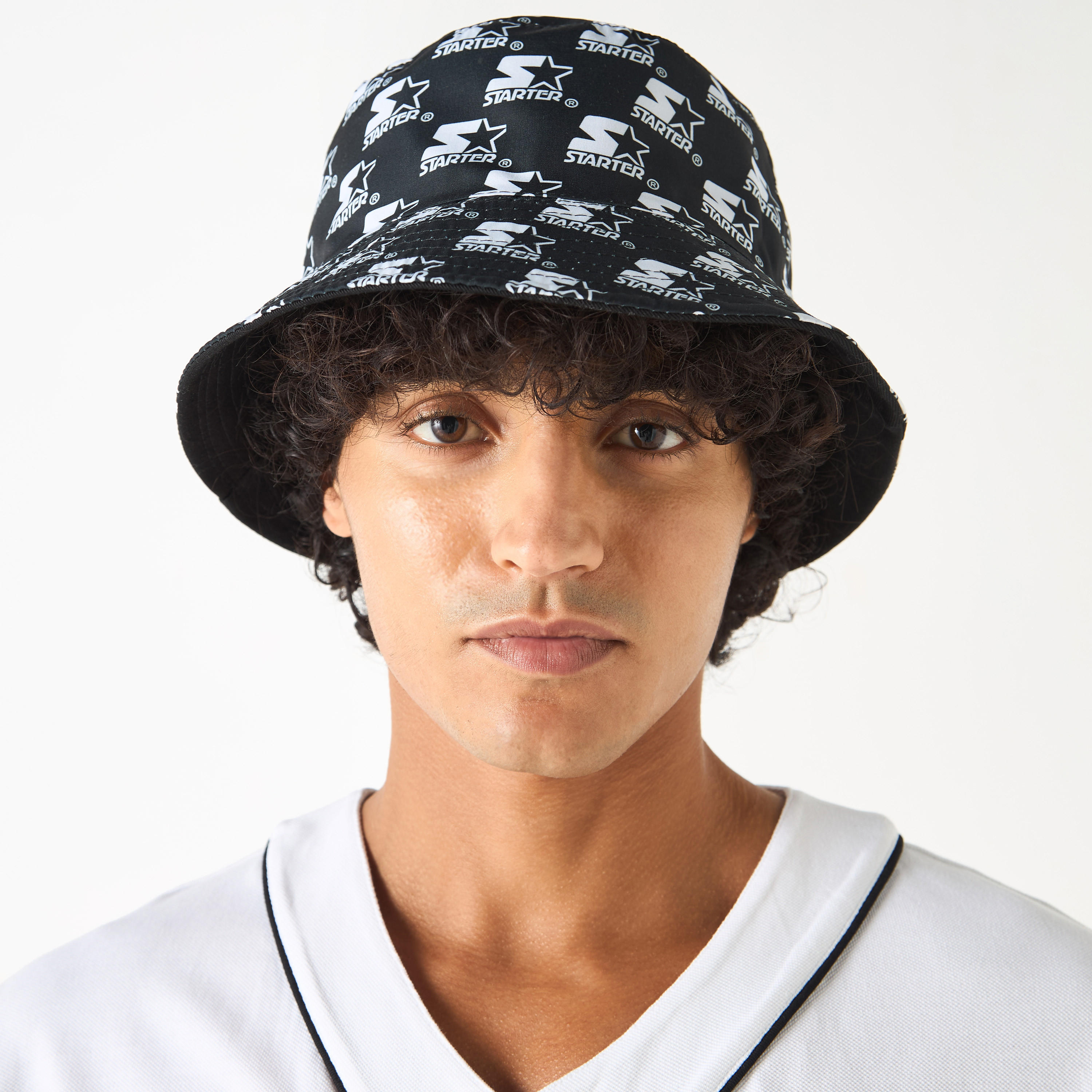Starter Logo Print Reversible Bucket Hat-men-caps-image-4