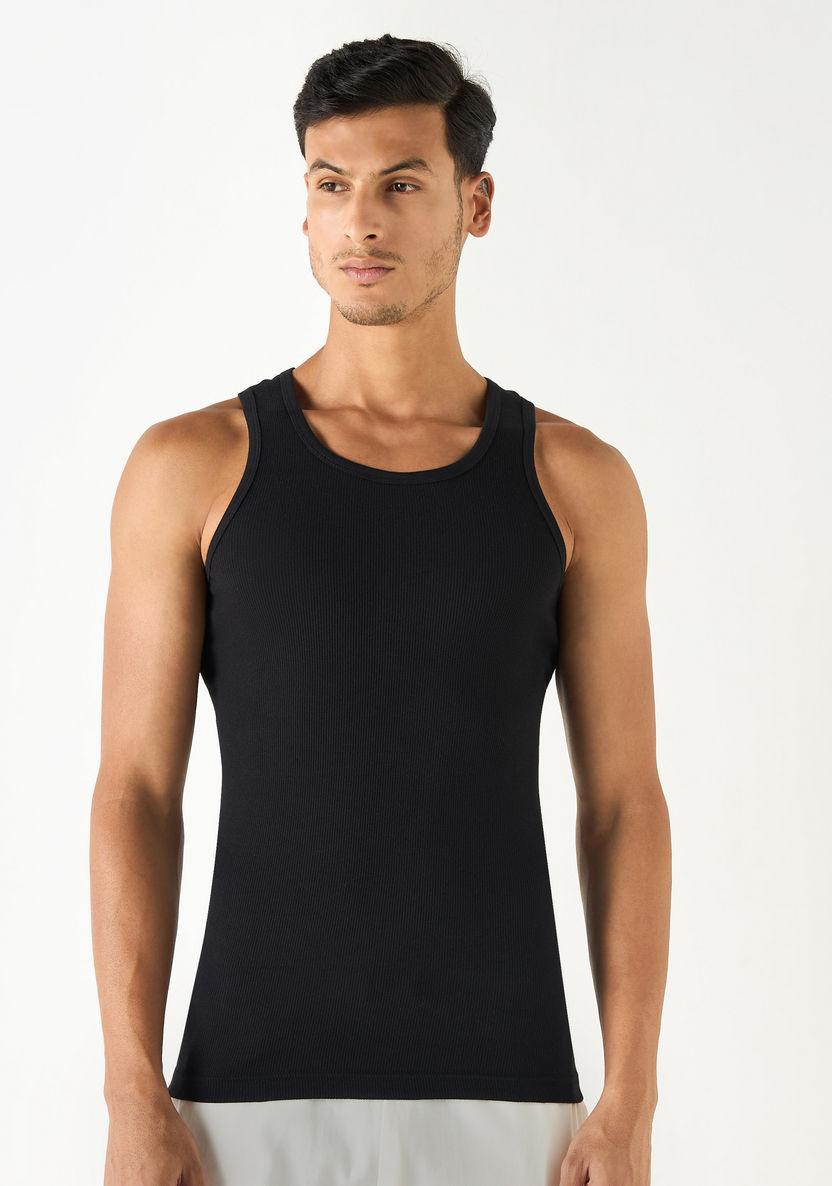 Round Neck Rib Vest Shop Ribbed Vest with Round Neck Online | Centrepoint UAE